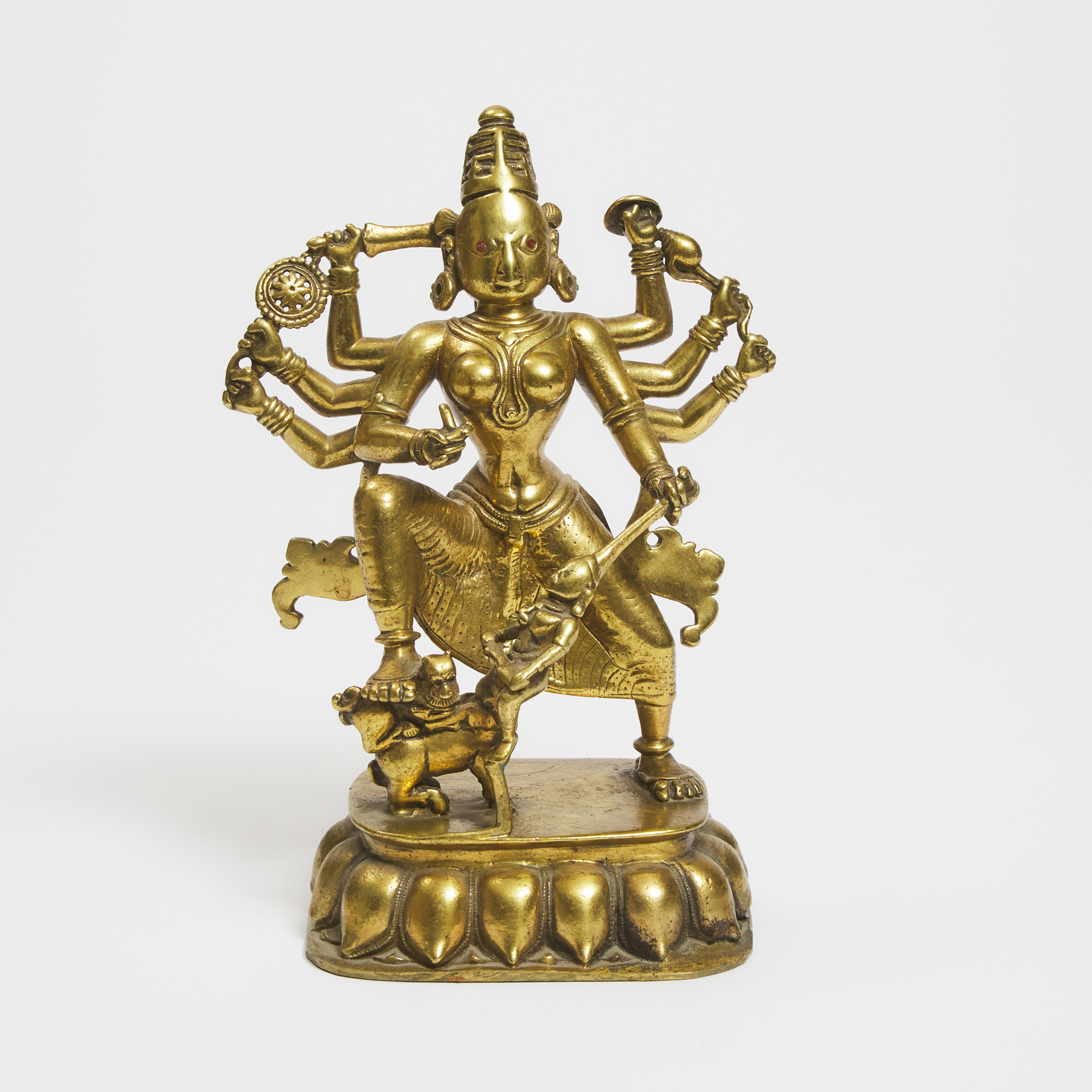 An Indian Bronze Figure of Durga,