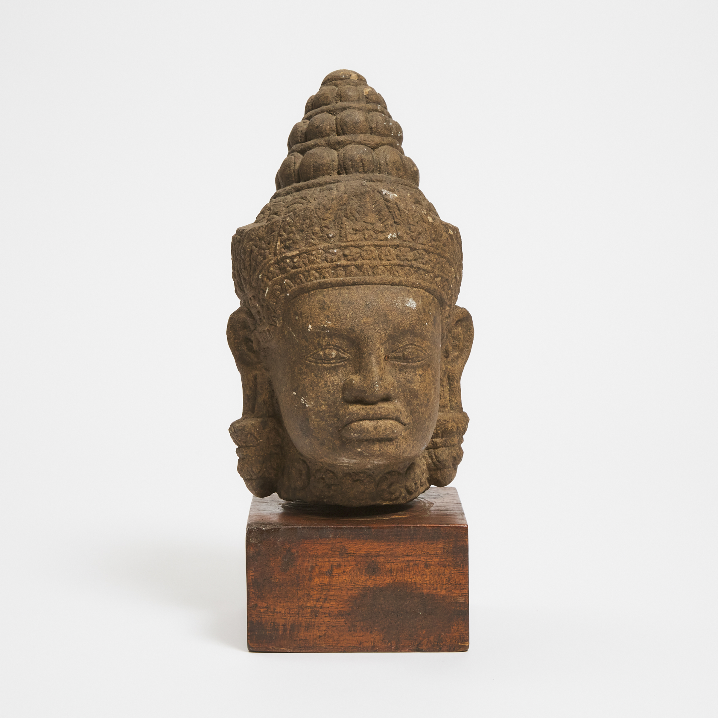 A Khmer Stone Head of Buddha 14th 3ab8a0