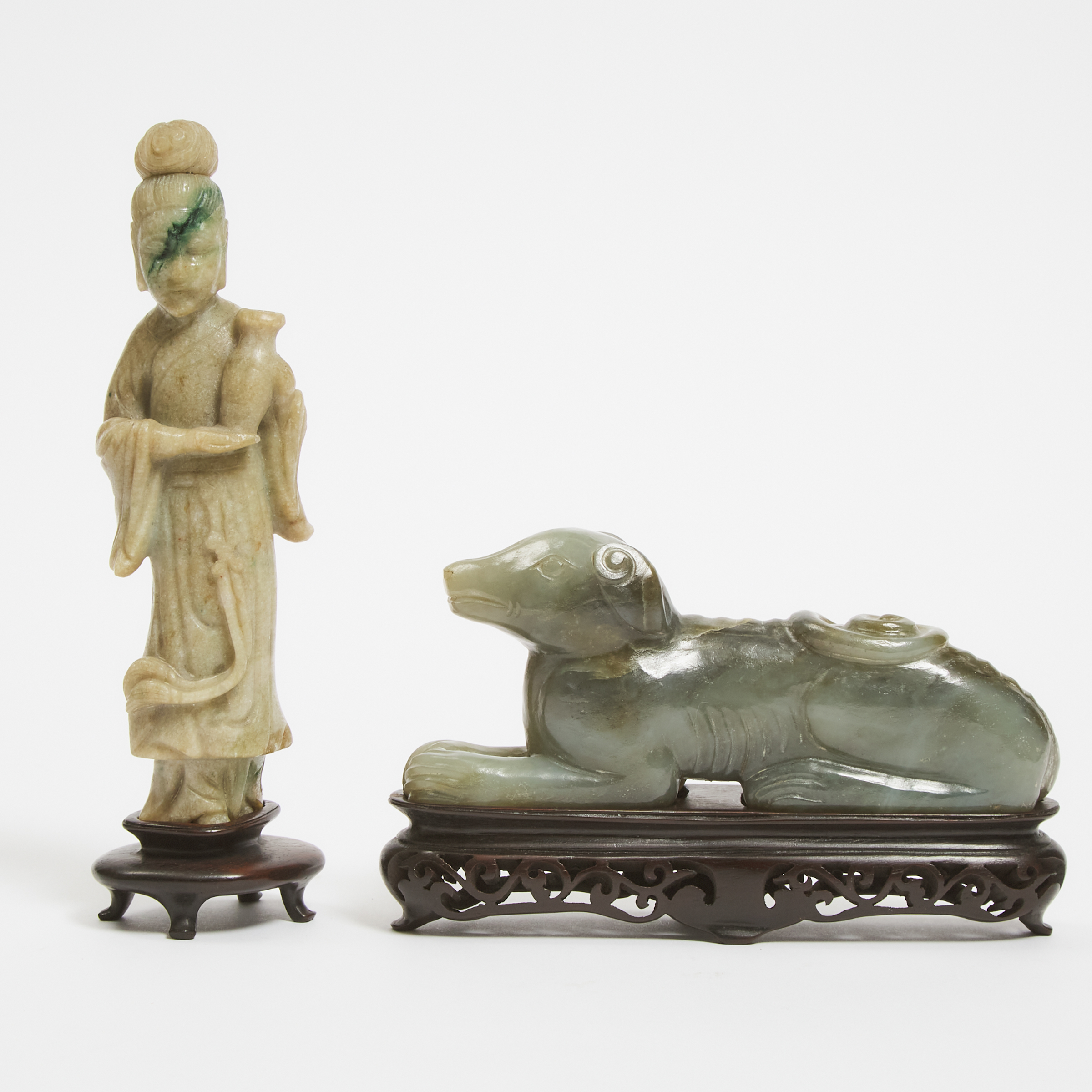 A Jadeite Figure of a Lady Together 3ab8bf