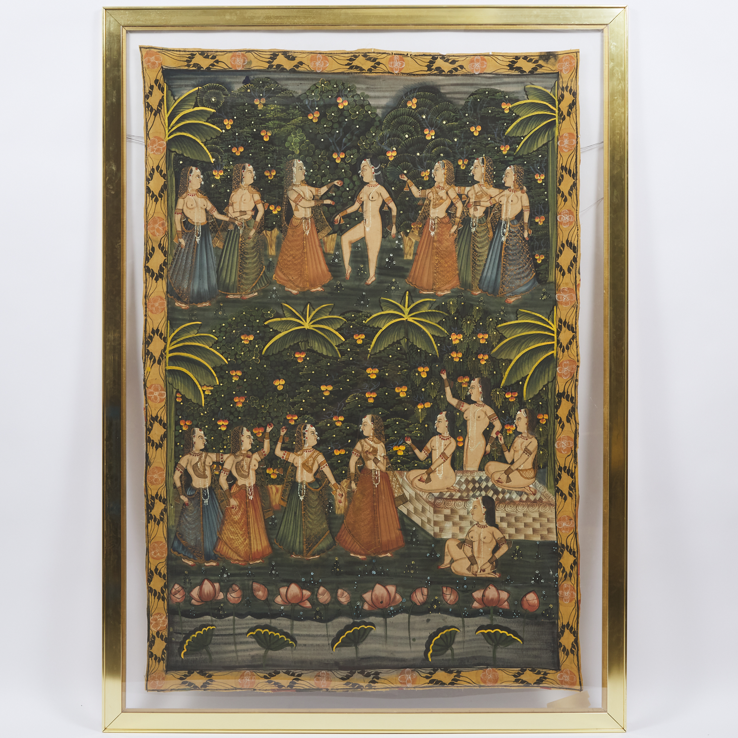 A Large Indian Pichwai/Picchvai of Gopis,