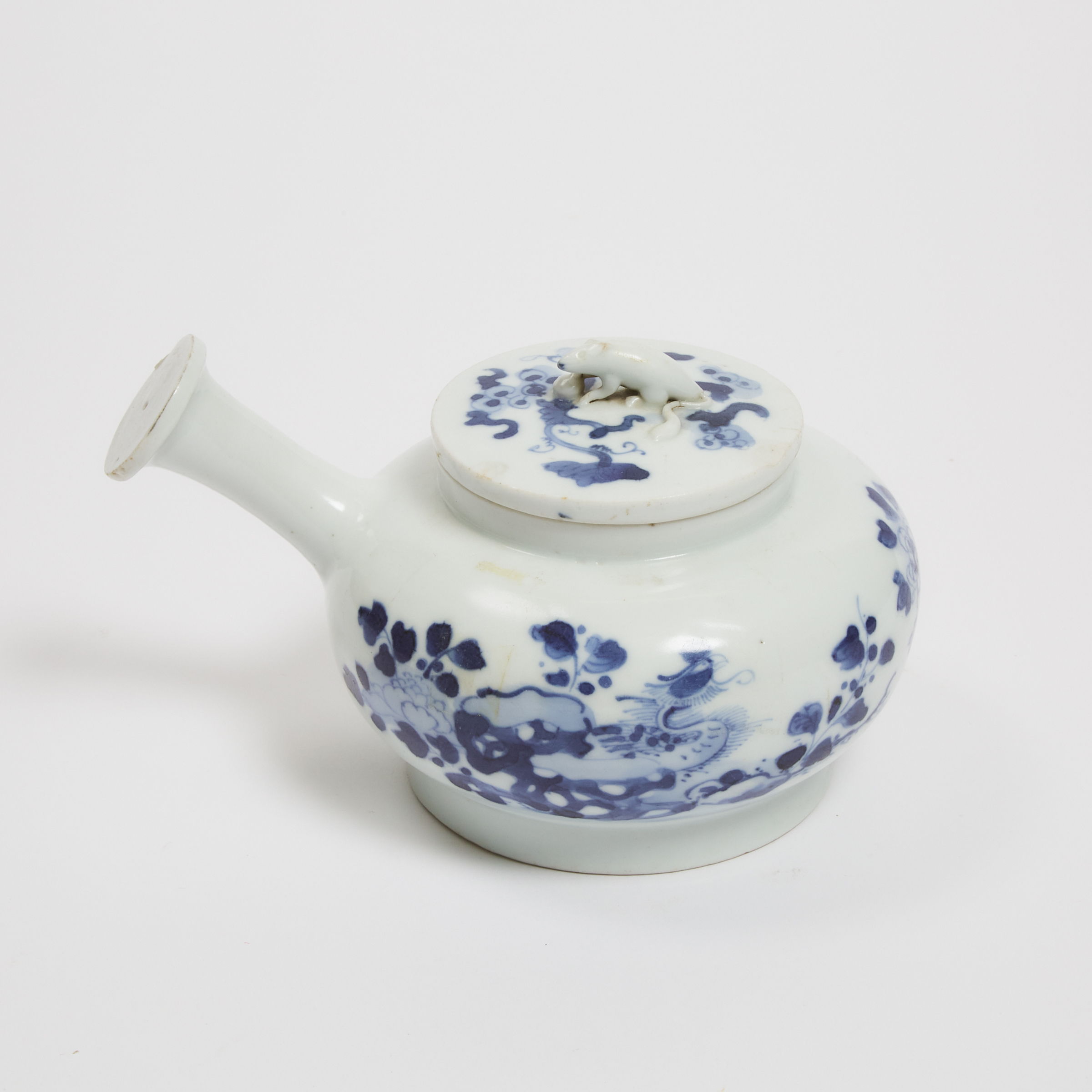 A Blue and White Phoenix Teapot, 18th