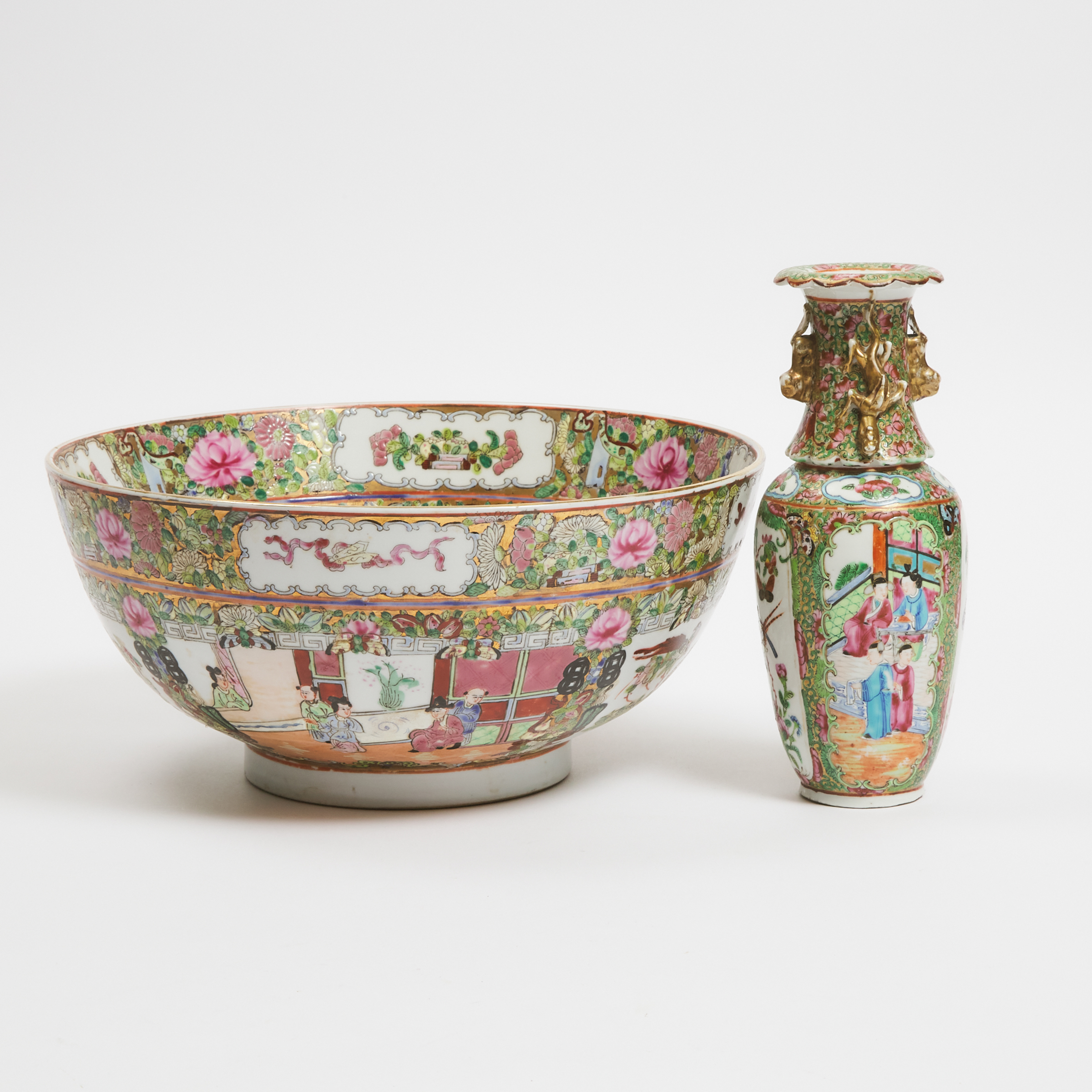 A Canton Famille Rose Vase and 3ab967