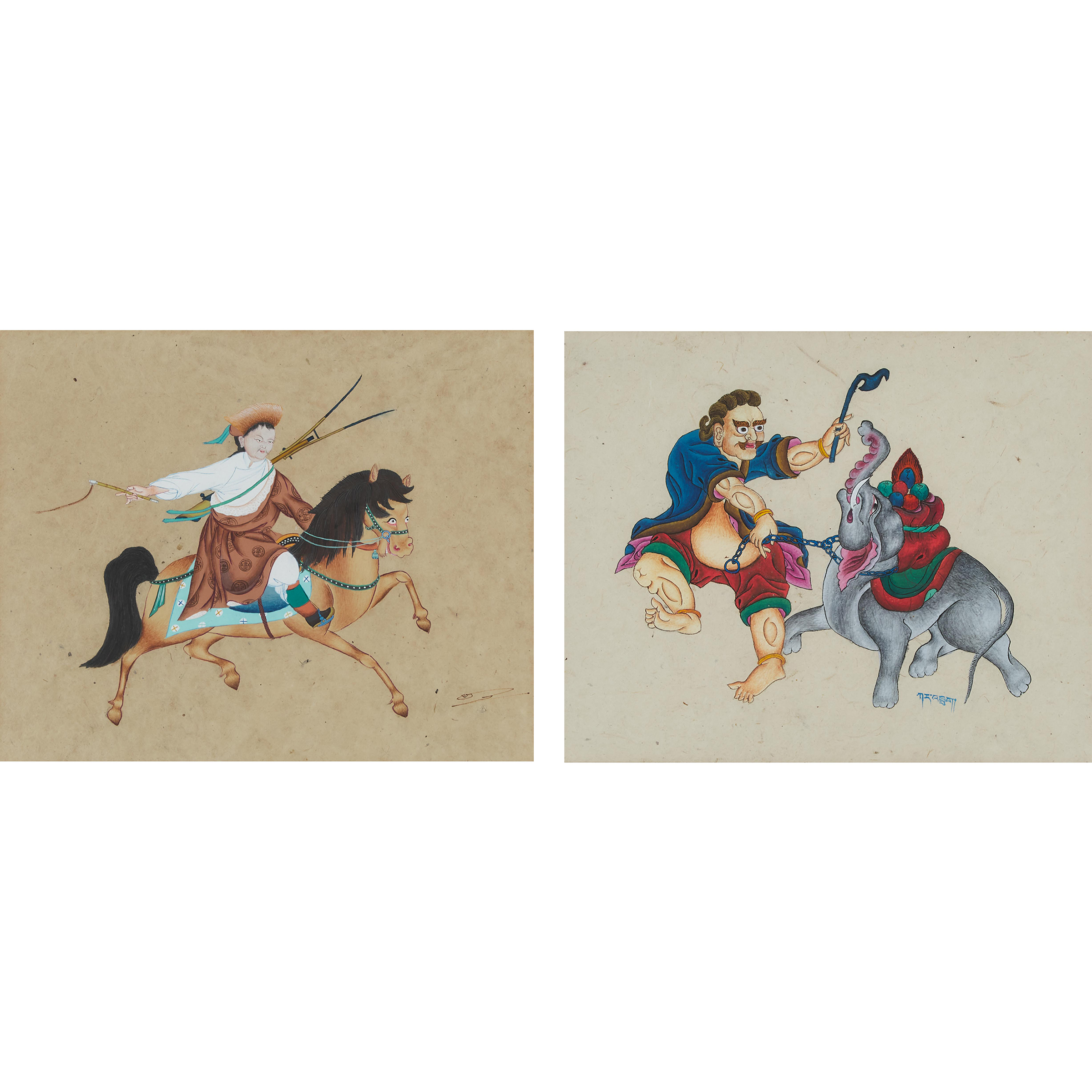 Two Tibetan Paintings of a a Female