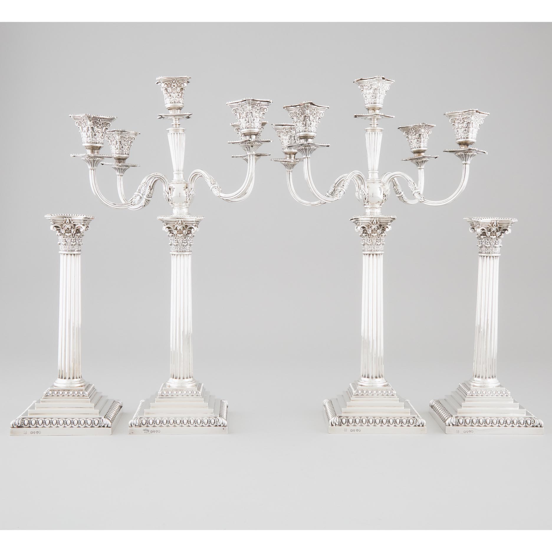 Set of Four Victorian Silver Corinthian 3ab983