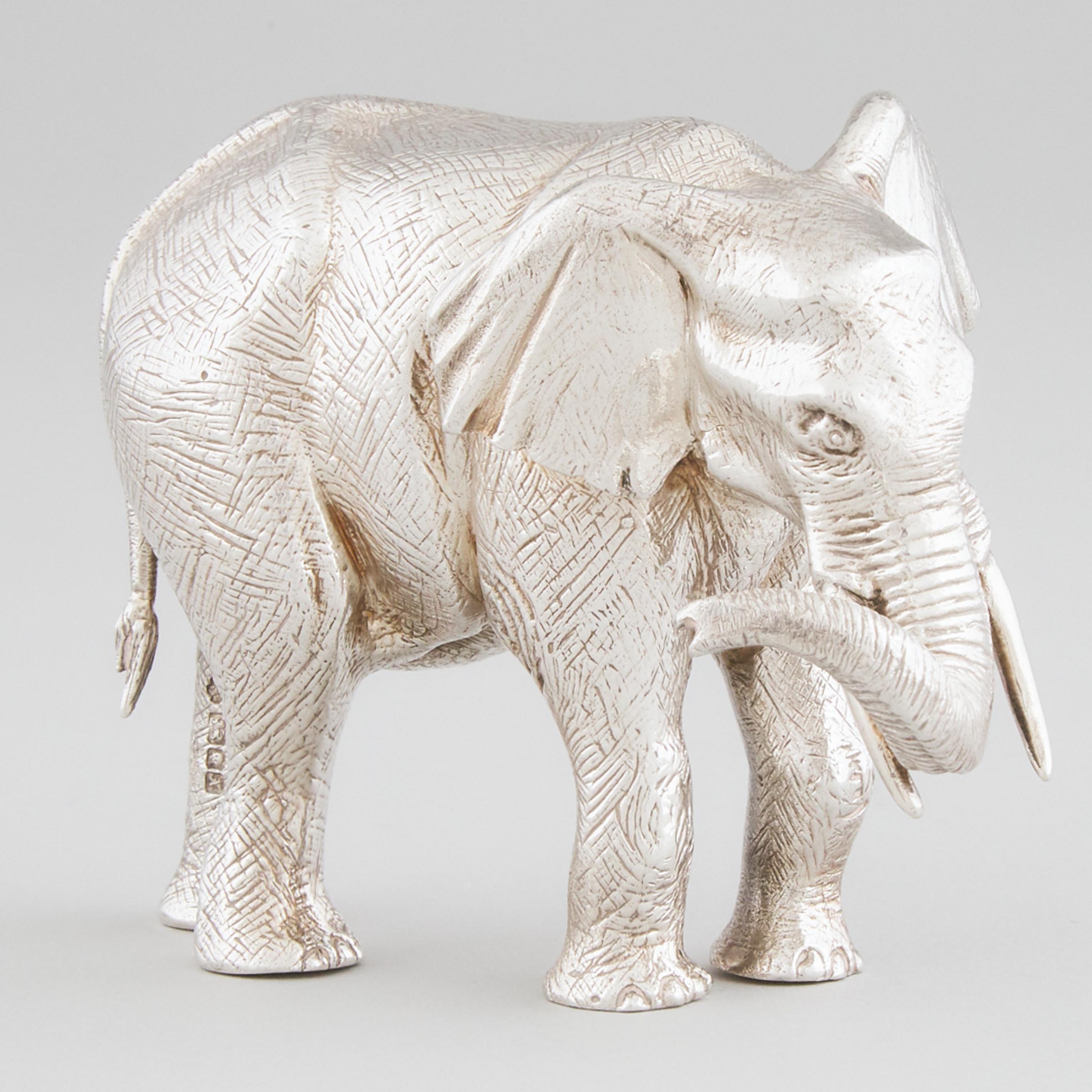 English Silver Model of an Elephant,