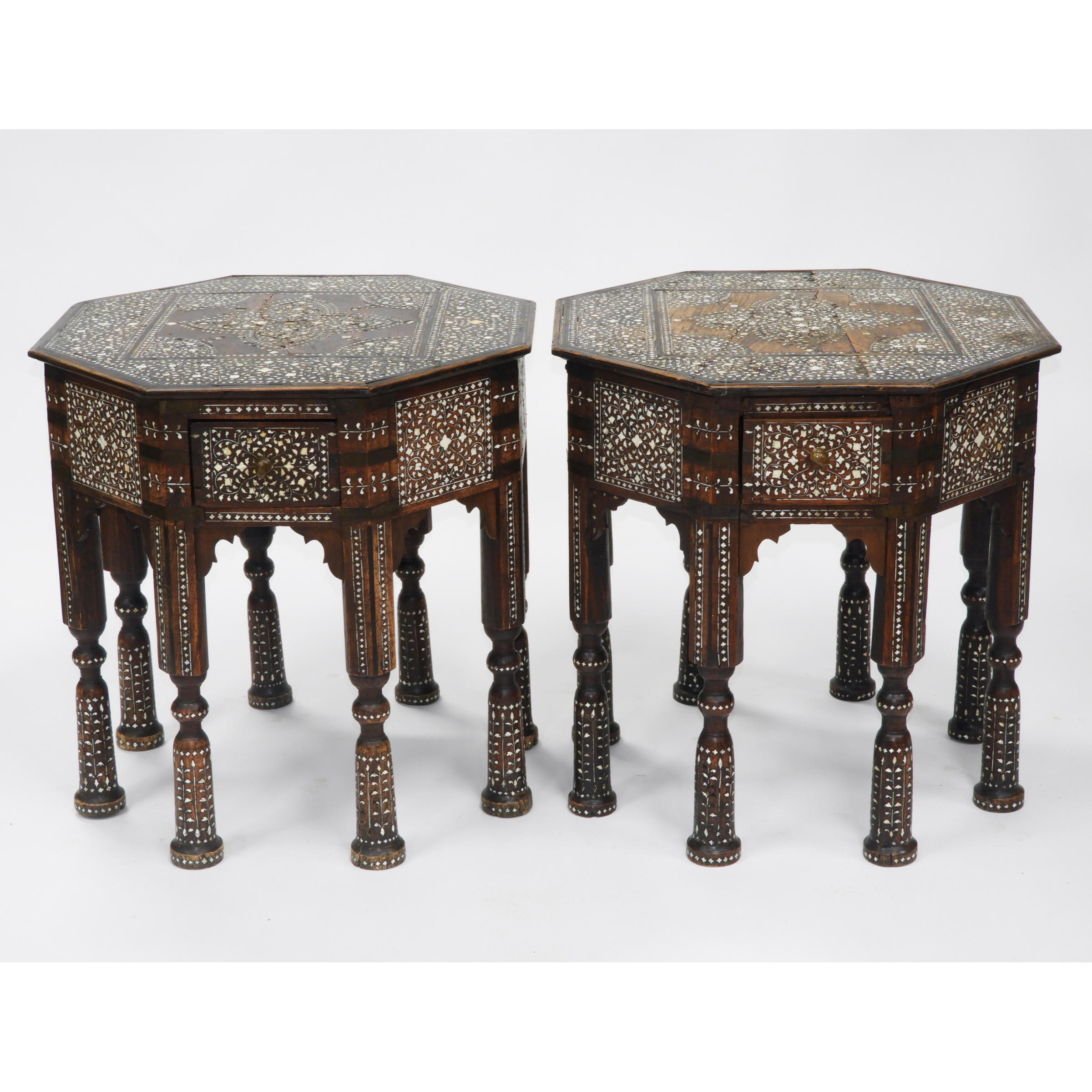 Pair of Turkish Ottoman Bone Inlaid 3ab9b6