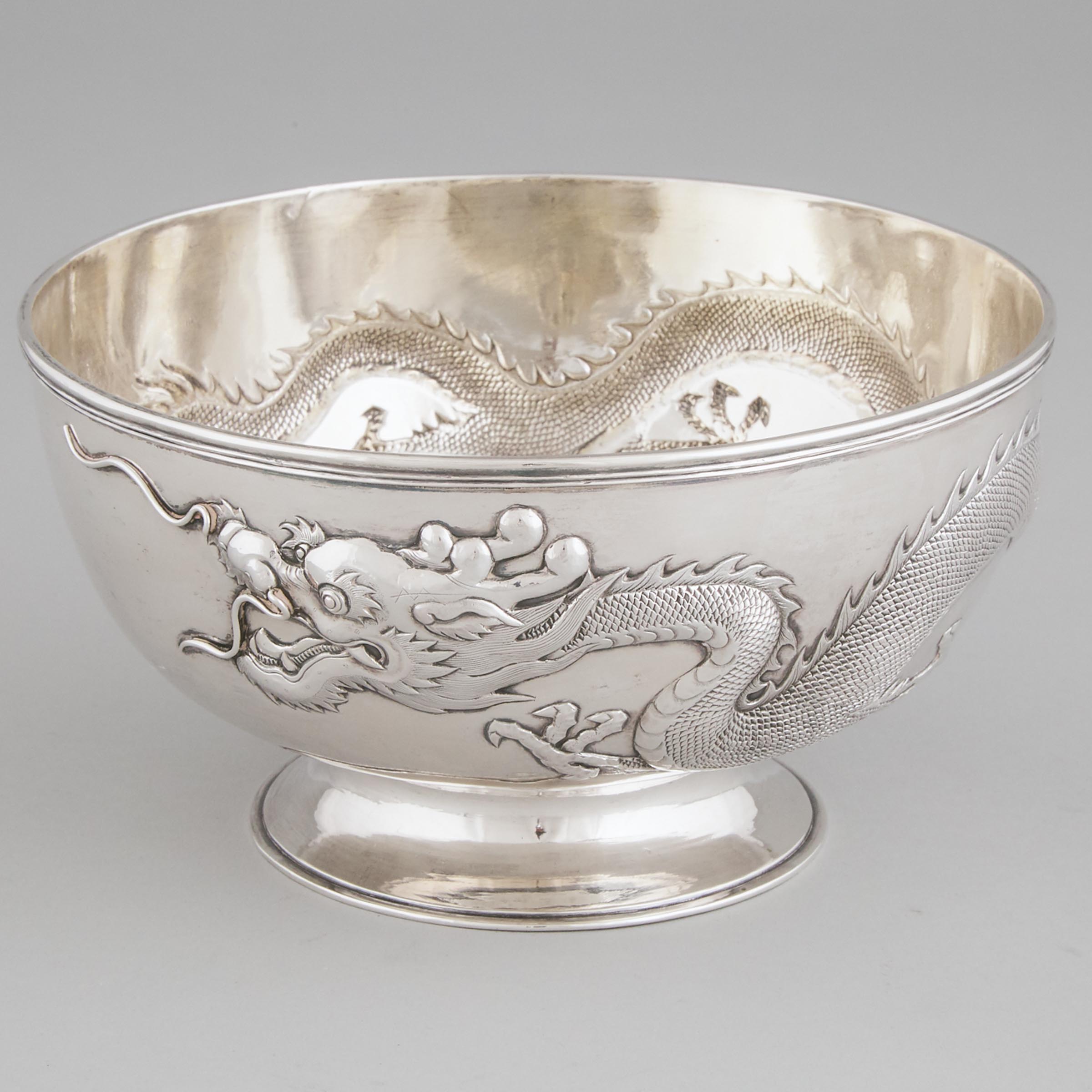 Chinese Export Silver Footed Bowl, Kwong