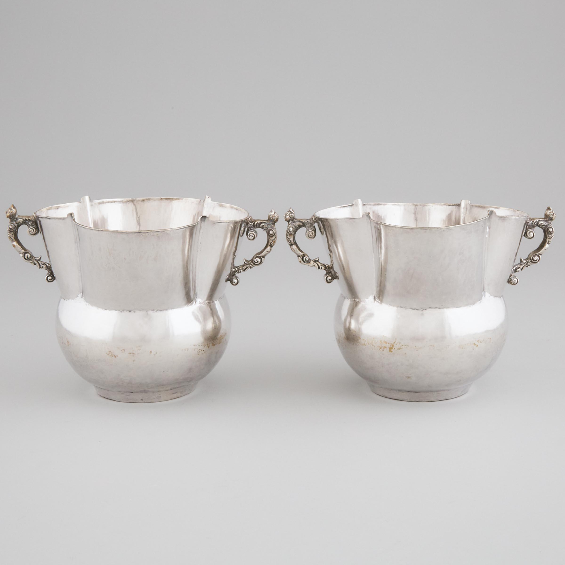 Pair of Peruvian Silver Two-Handled