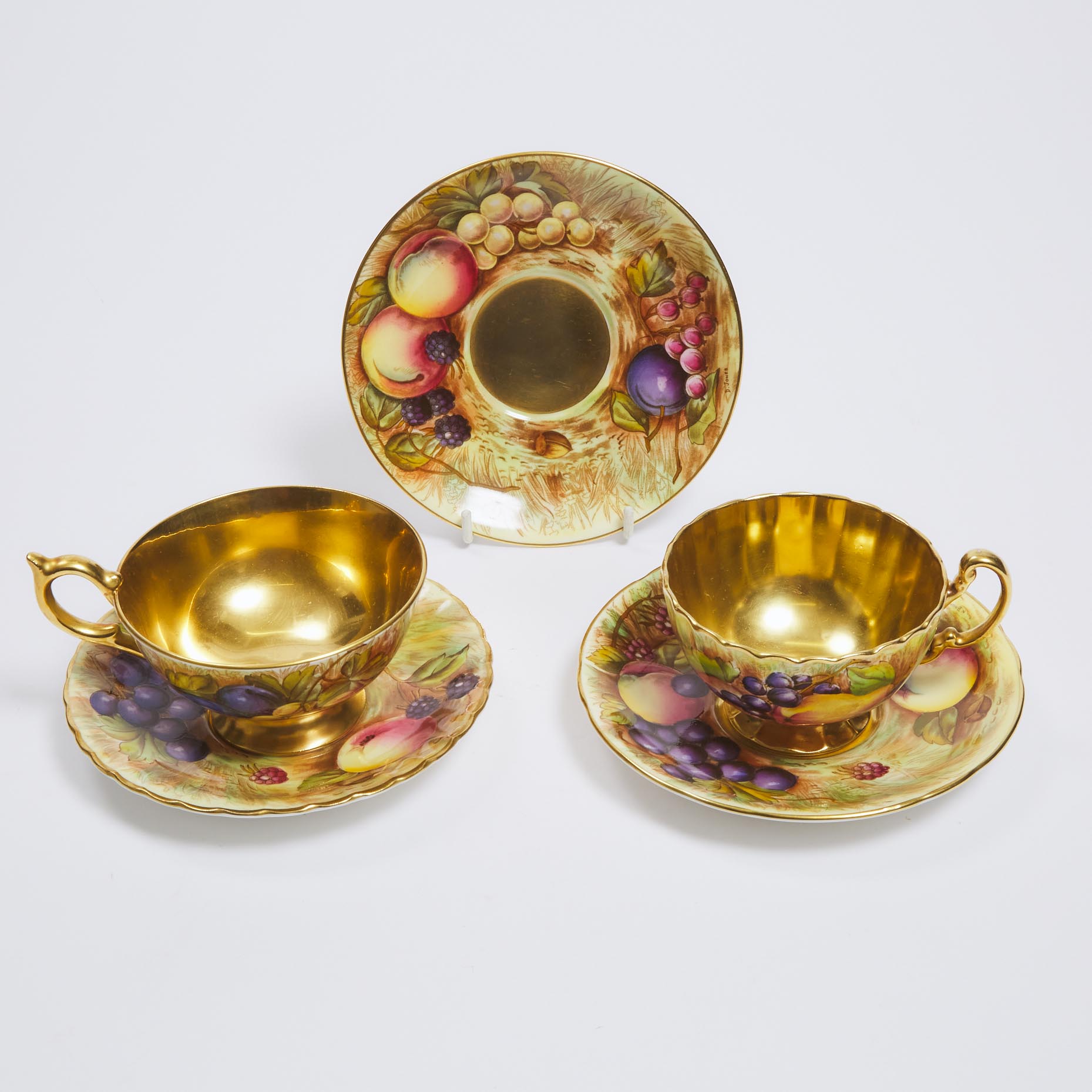 Two Aynsley 'Orchard Gold' Cups