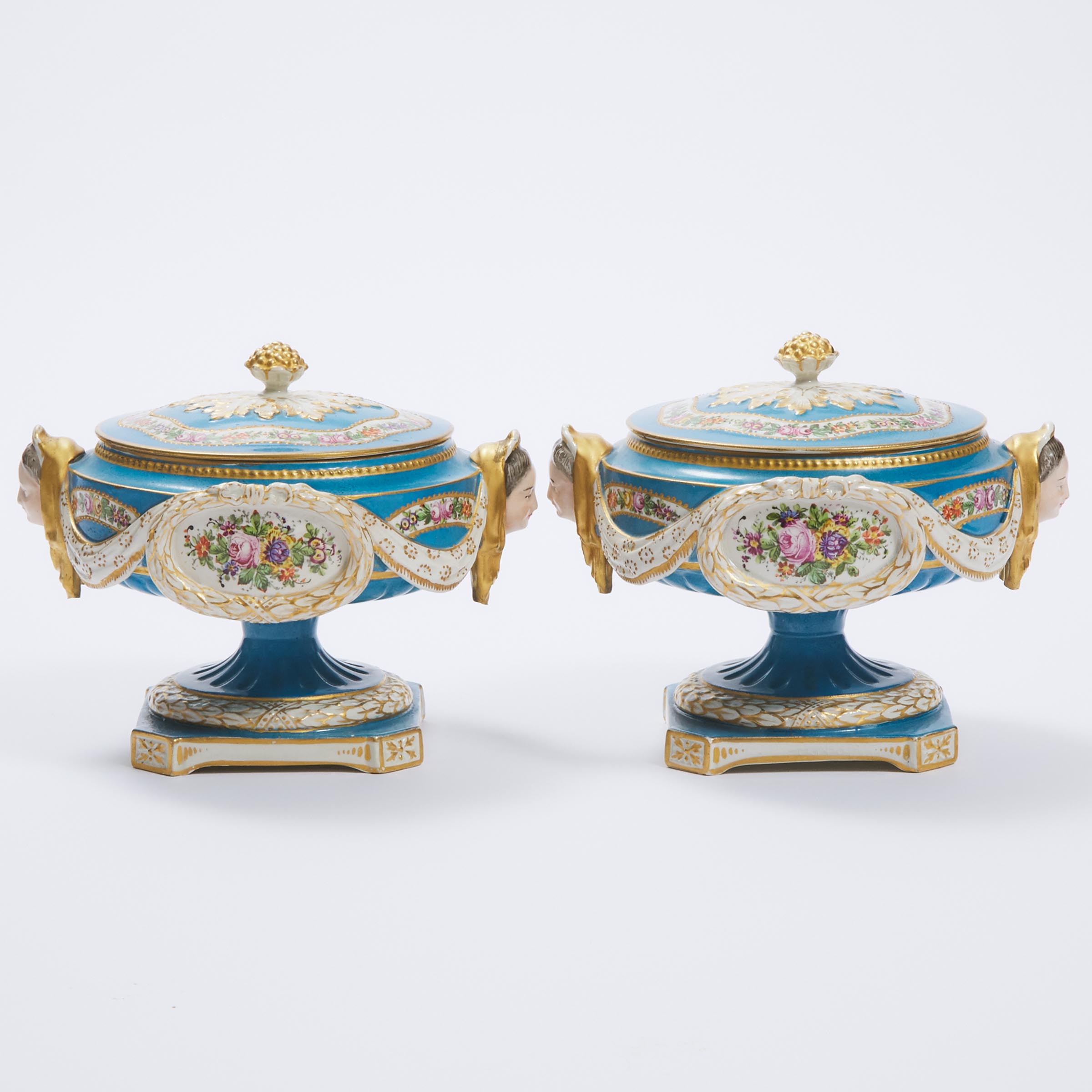 Pair of Sèvres Earthenware Covered