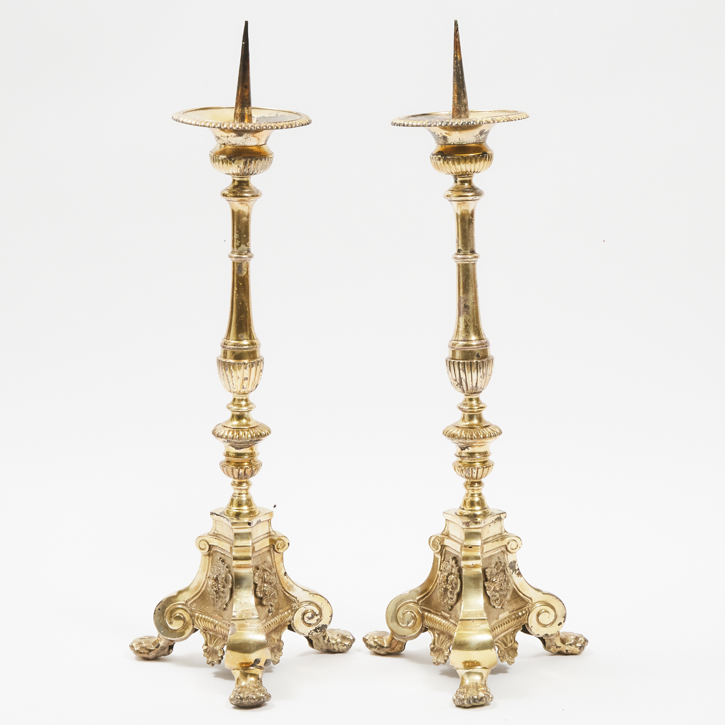 Pair of French Silvered Bronze