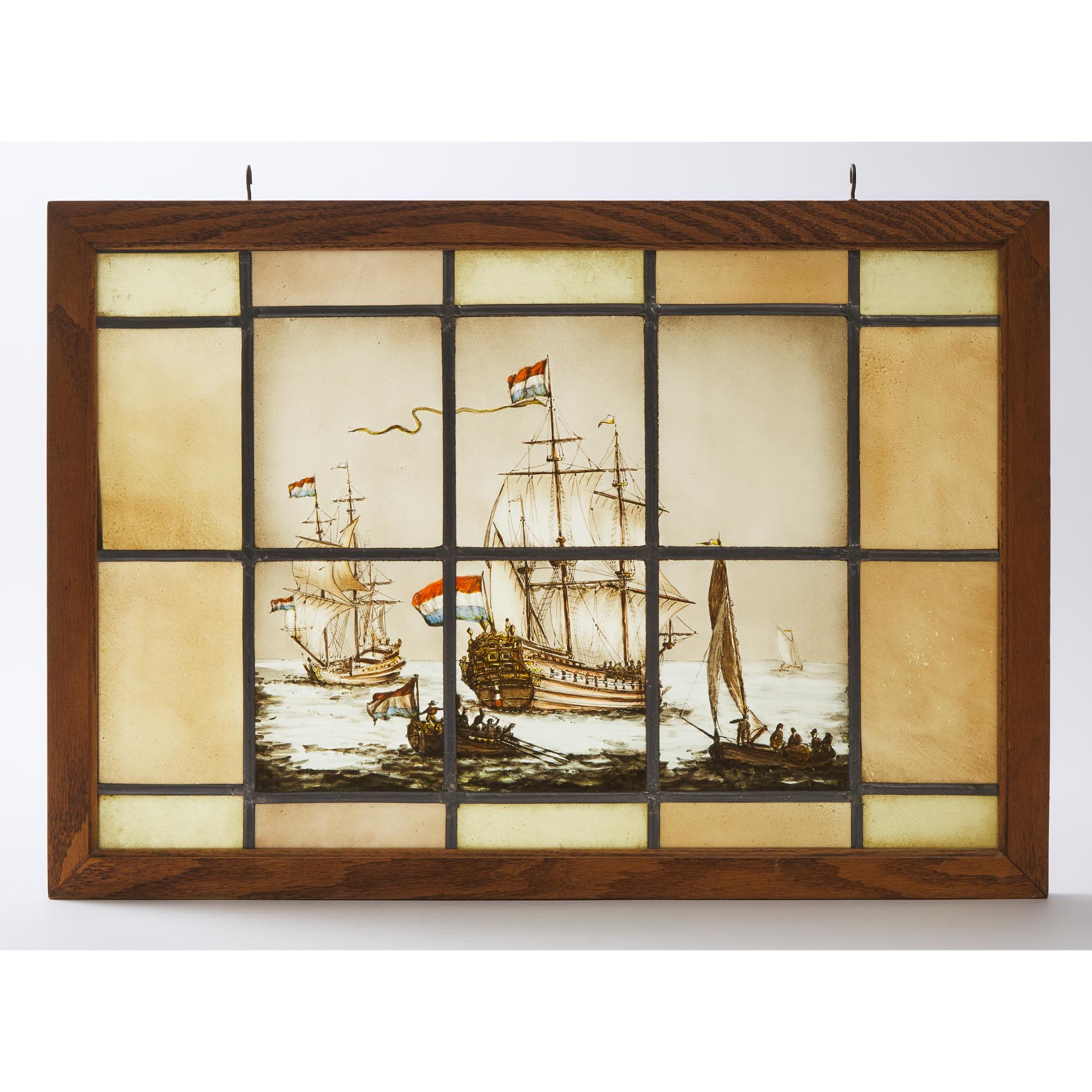 Pair of French Nautical Theme Stained 3abad3