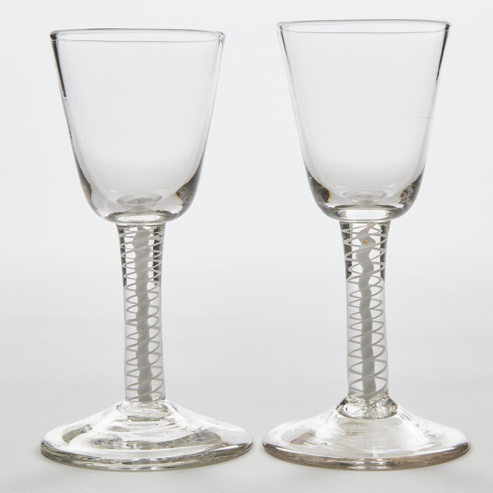 Pair of English Opaque Twist Stemmed 3abade