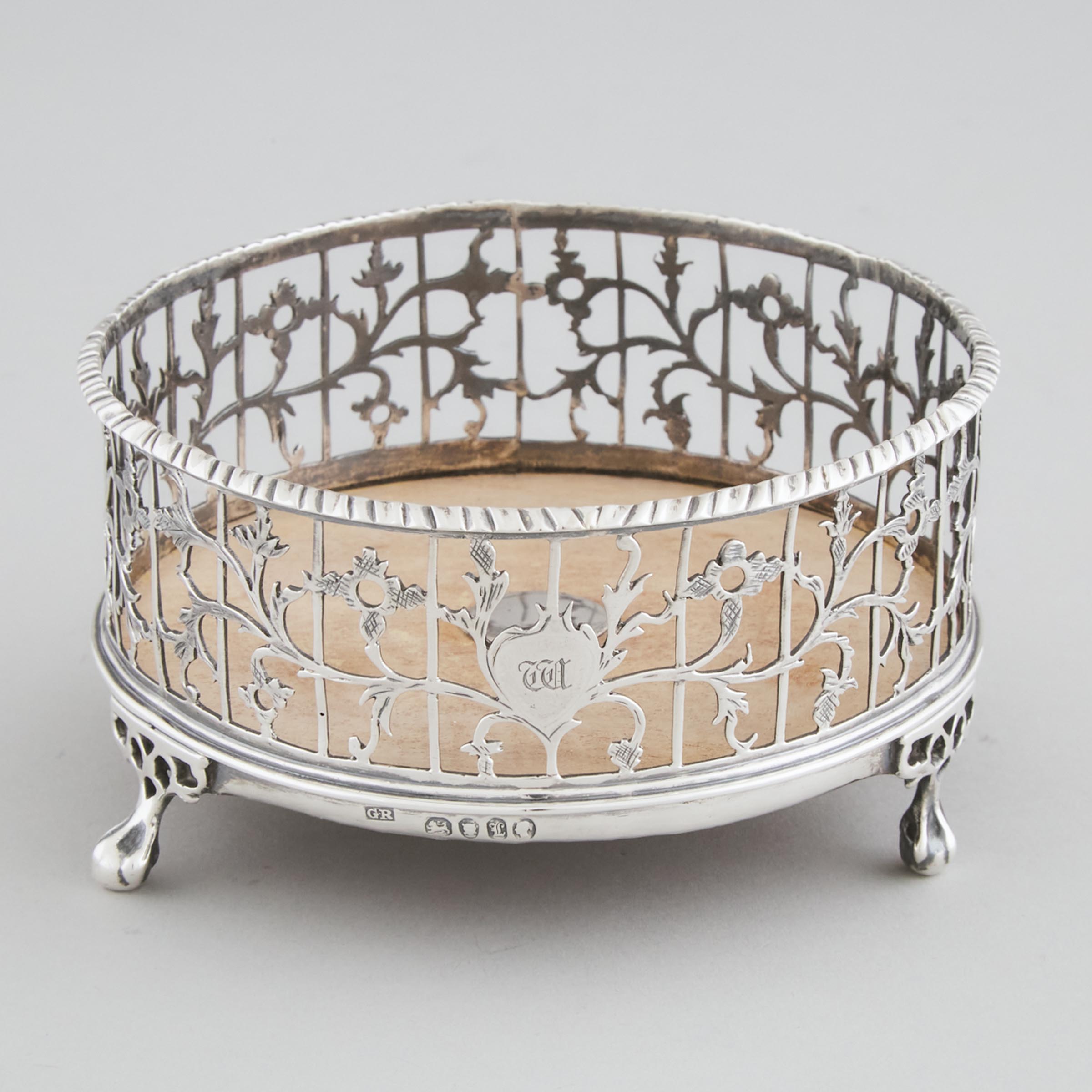 Victorian Silver Pierced Coaster  3abaf3