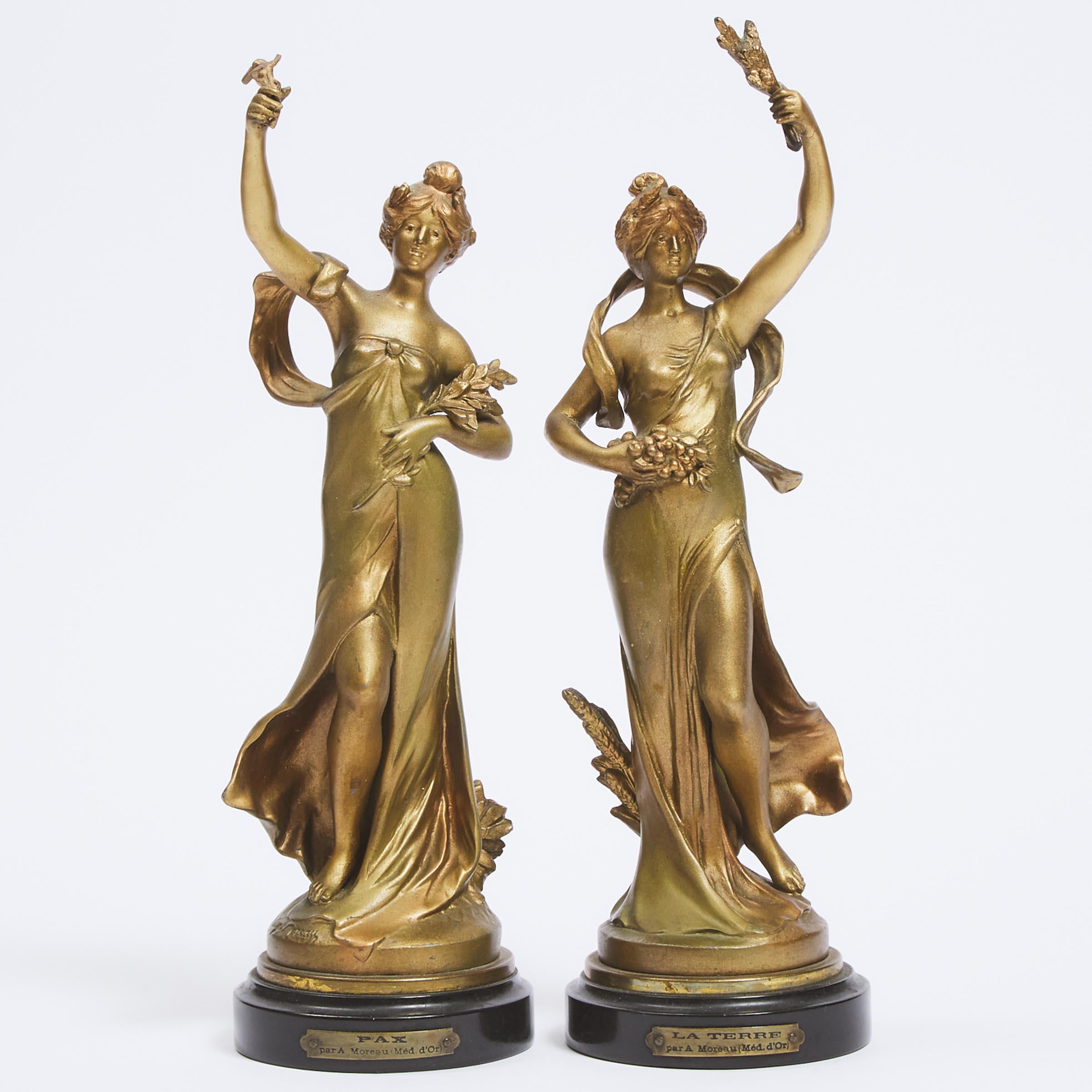 Pair of French Gilt Bronze Figures