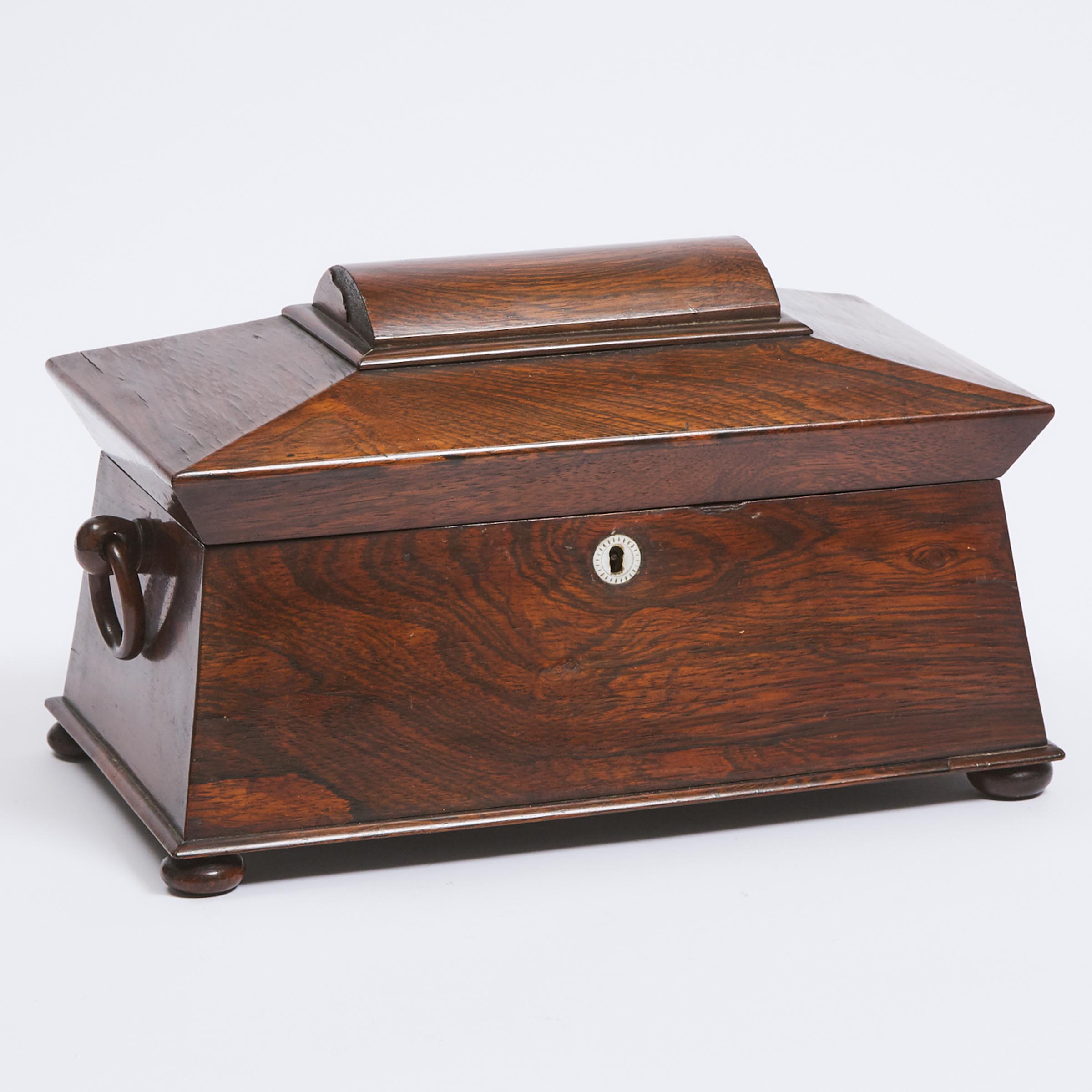 Large William IV Rosewood Tea Caddy  3abafd