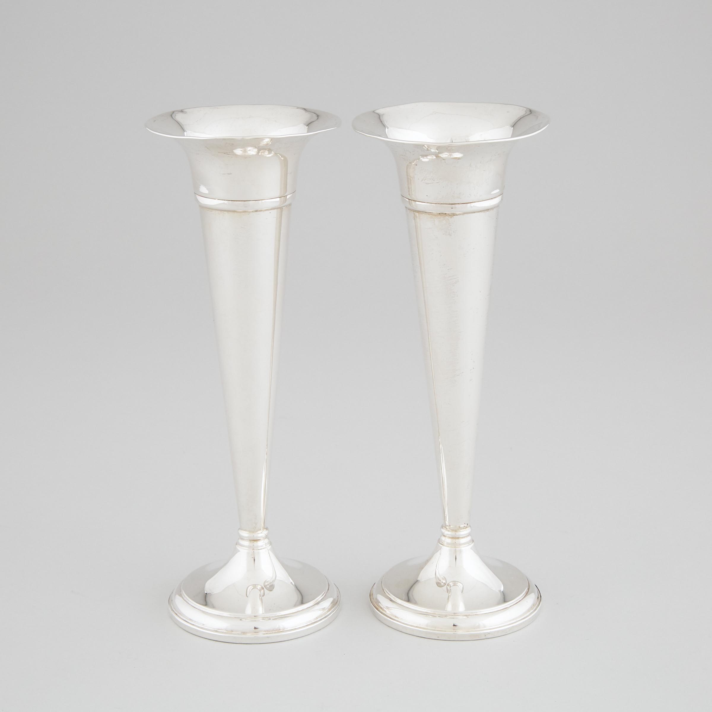 Pair of American Silver Trumpet