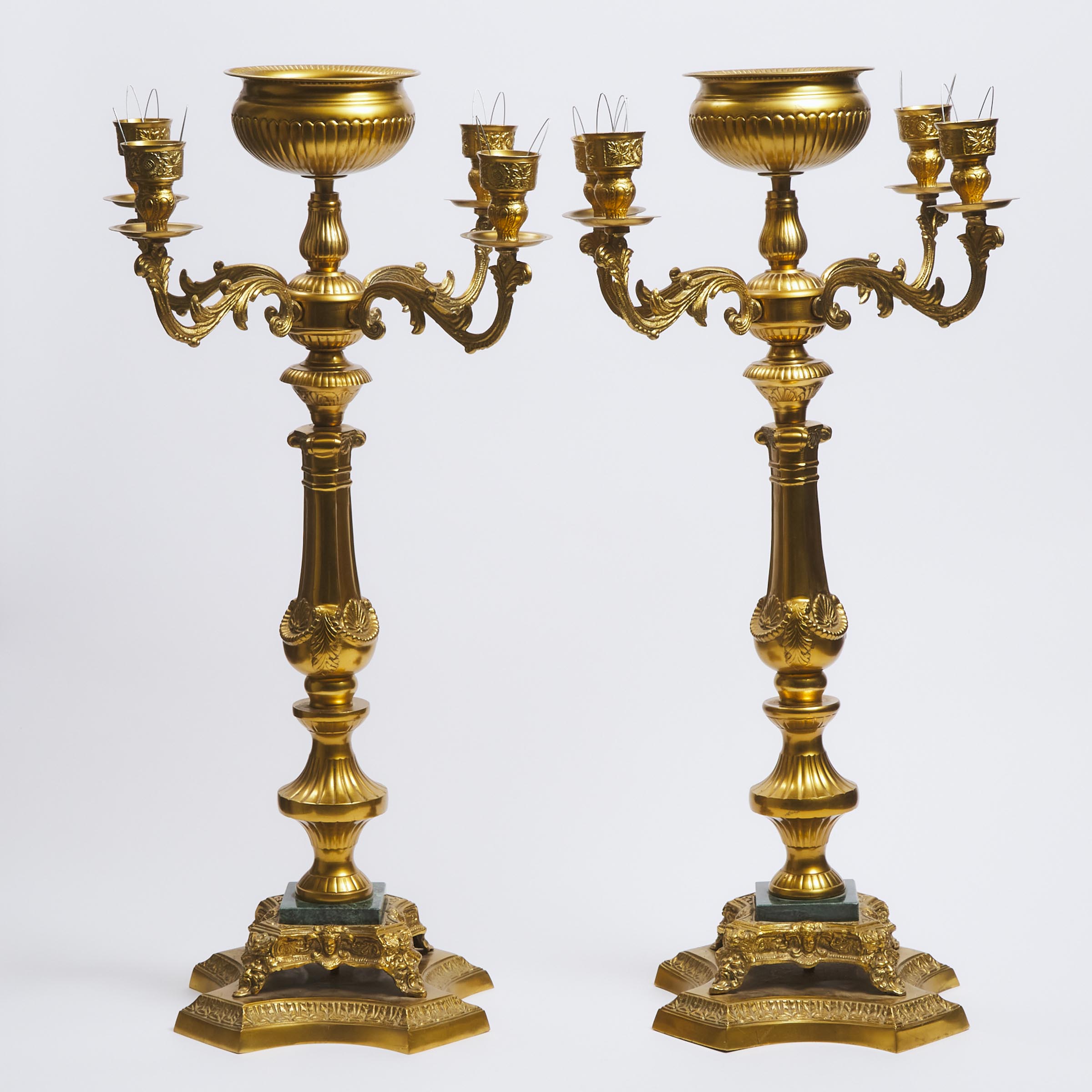 Large Pair of Marble Mounted Gilt 3abb01