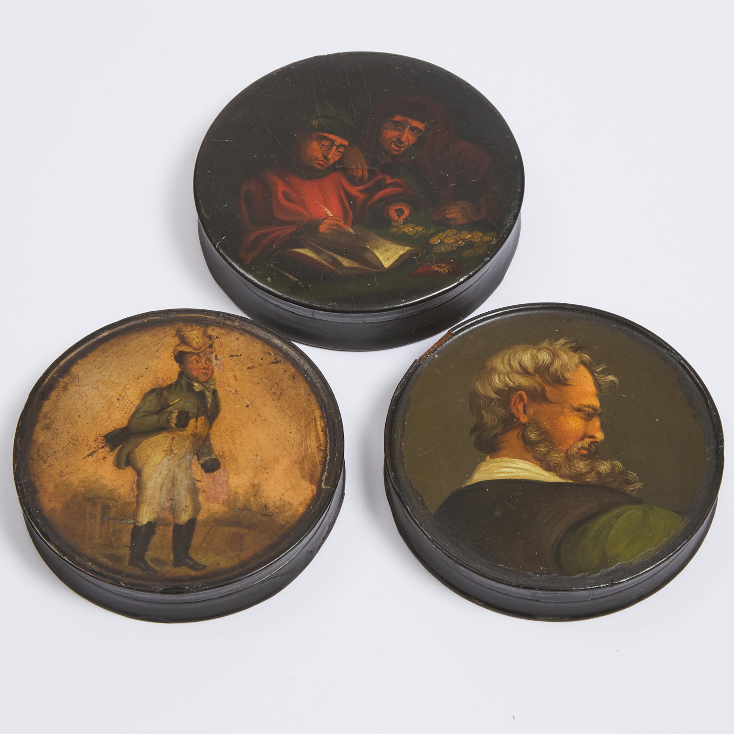 Three North German Painted Lacquer