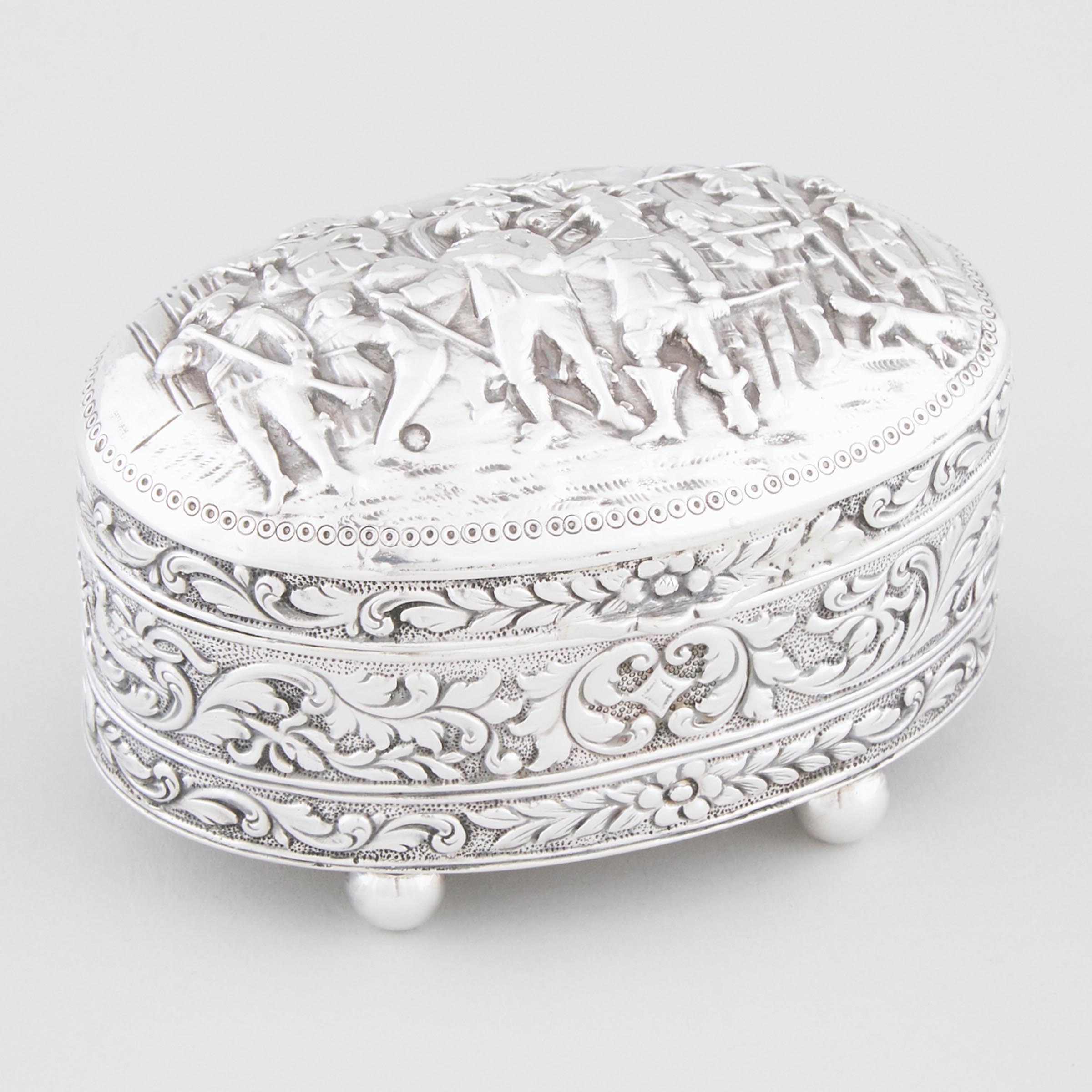 Dutch Silver Oval Box, H. Hooykaas,