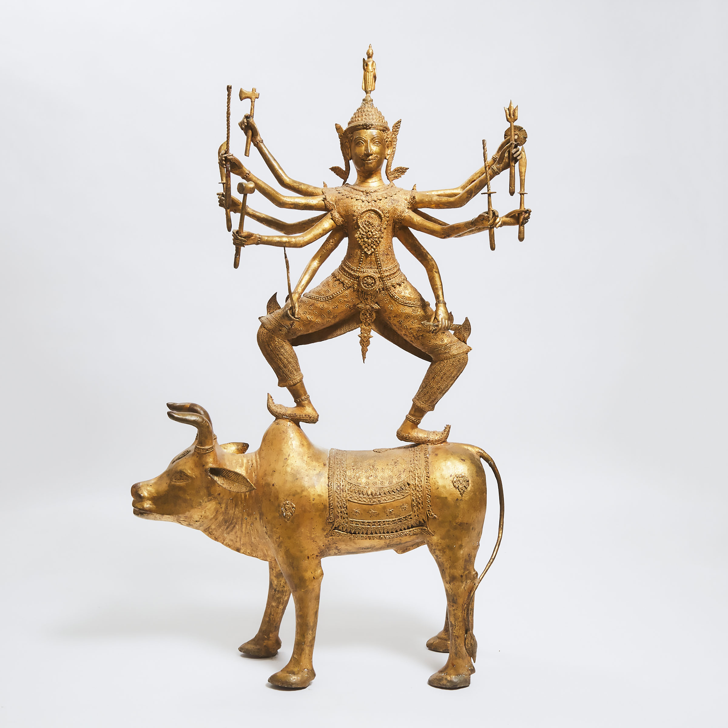 A Massive Gold-Painted Bronze Statue