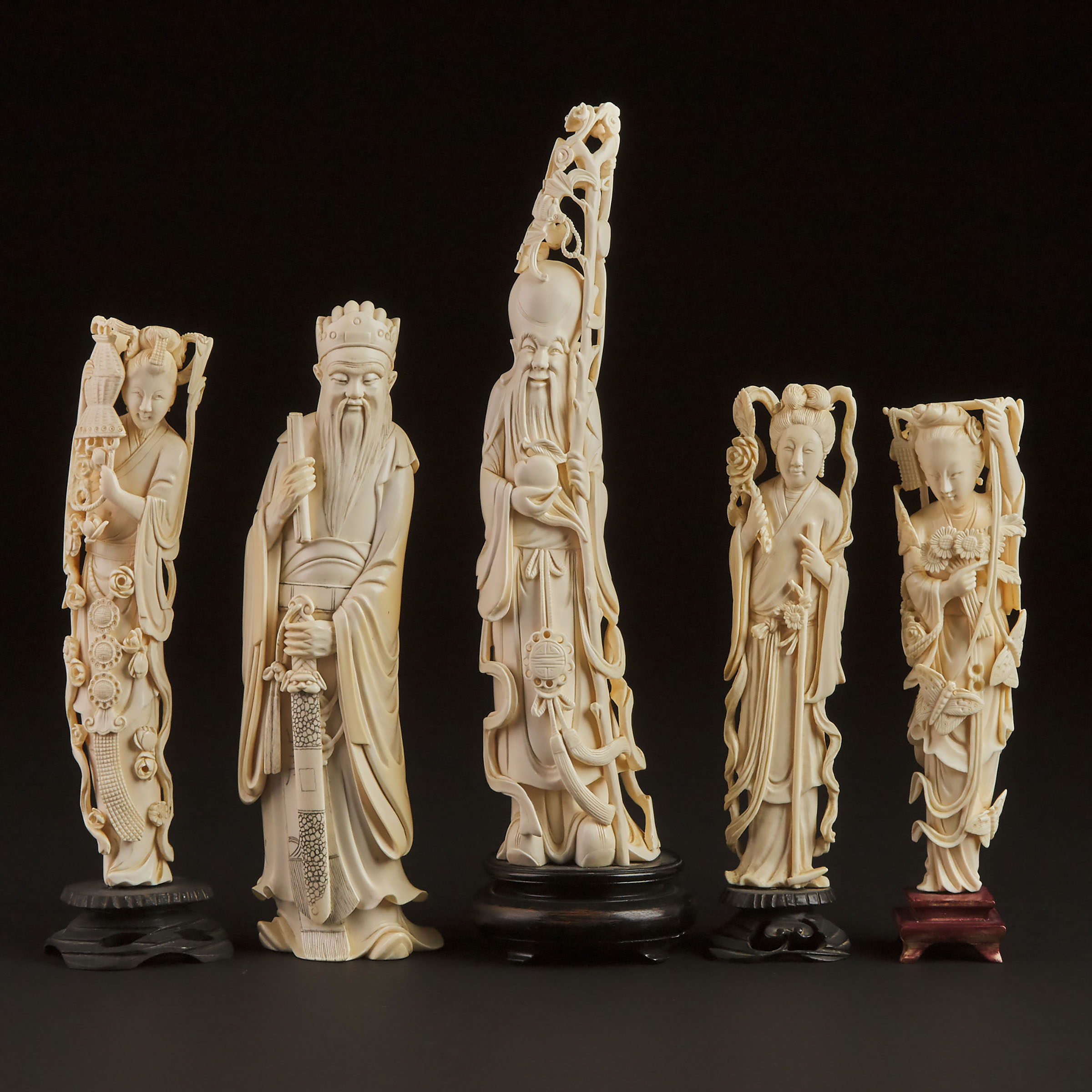 A Group of Five Chinese Carved