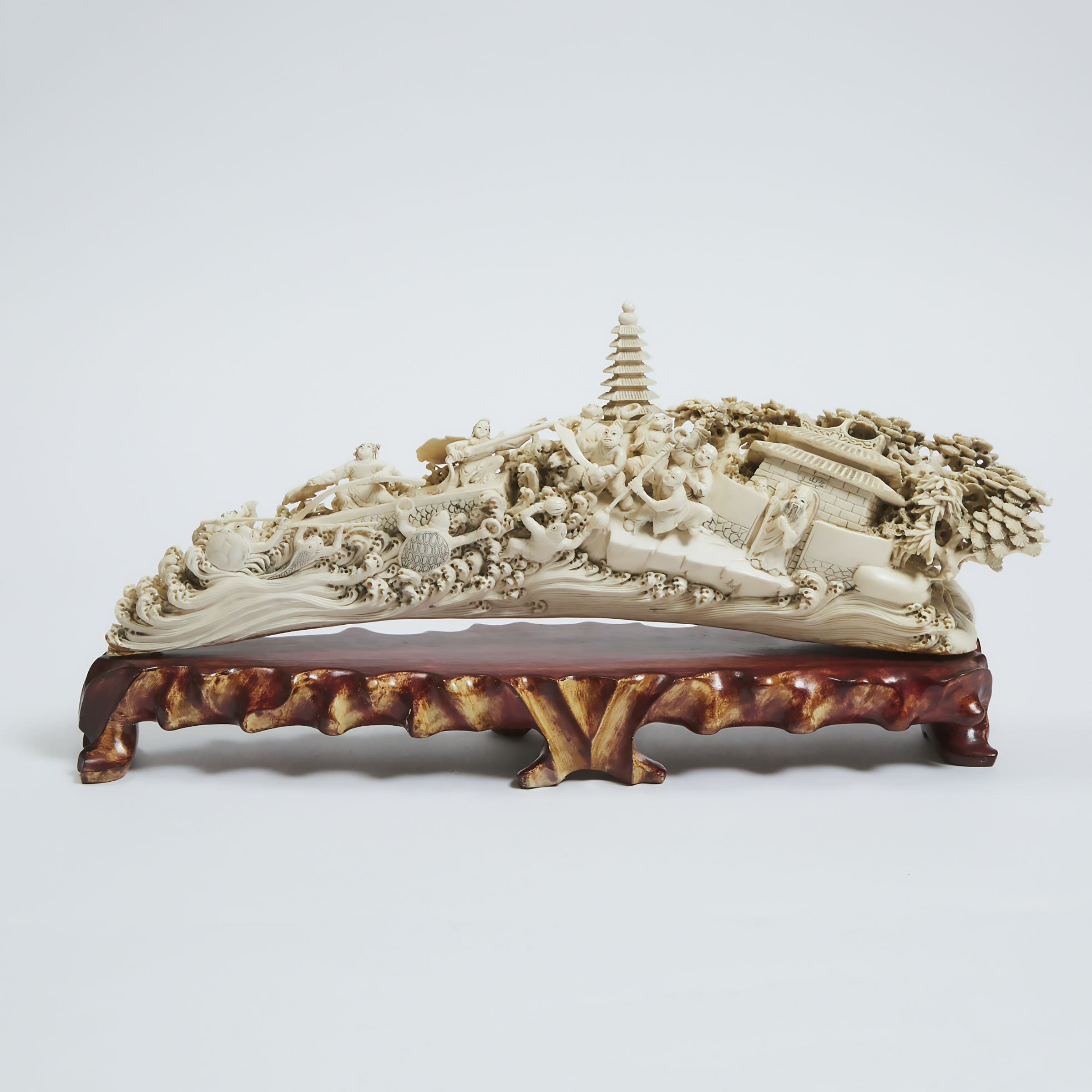 A Large Chinese Ivory Legend of the