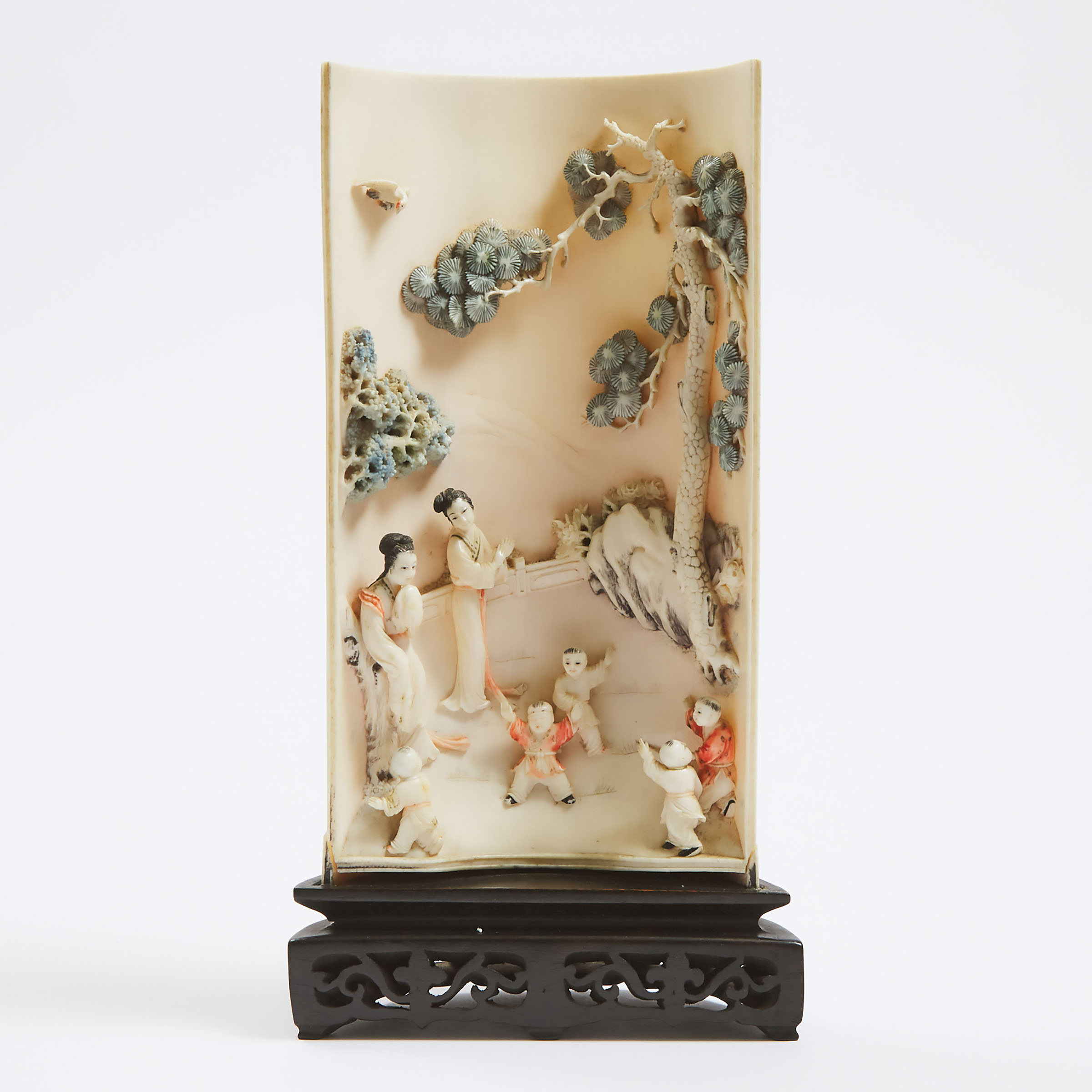 A Tinted Ivory Table Screen (Wrist