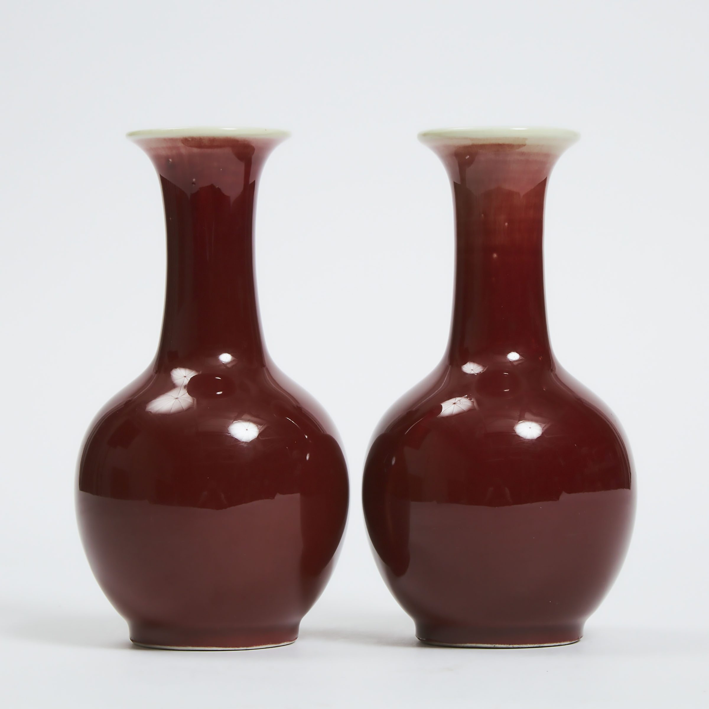 A Pair of Langyao Red Glazed Bottle