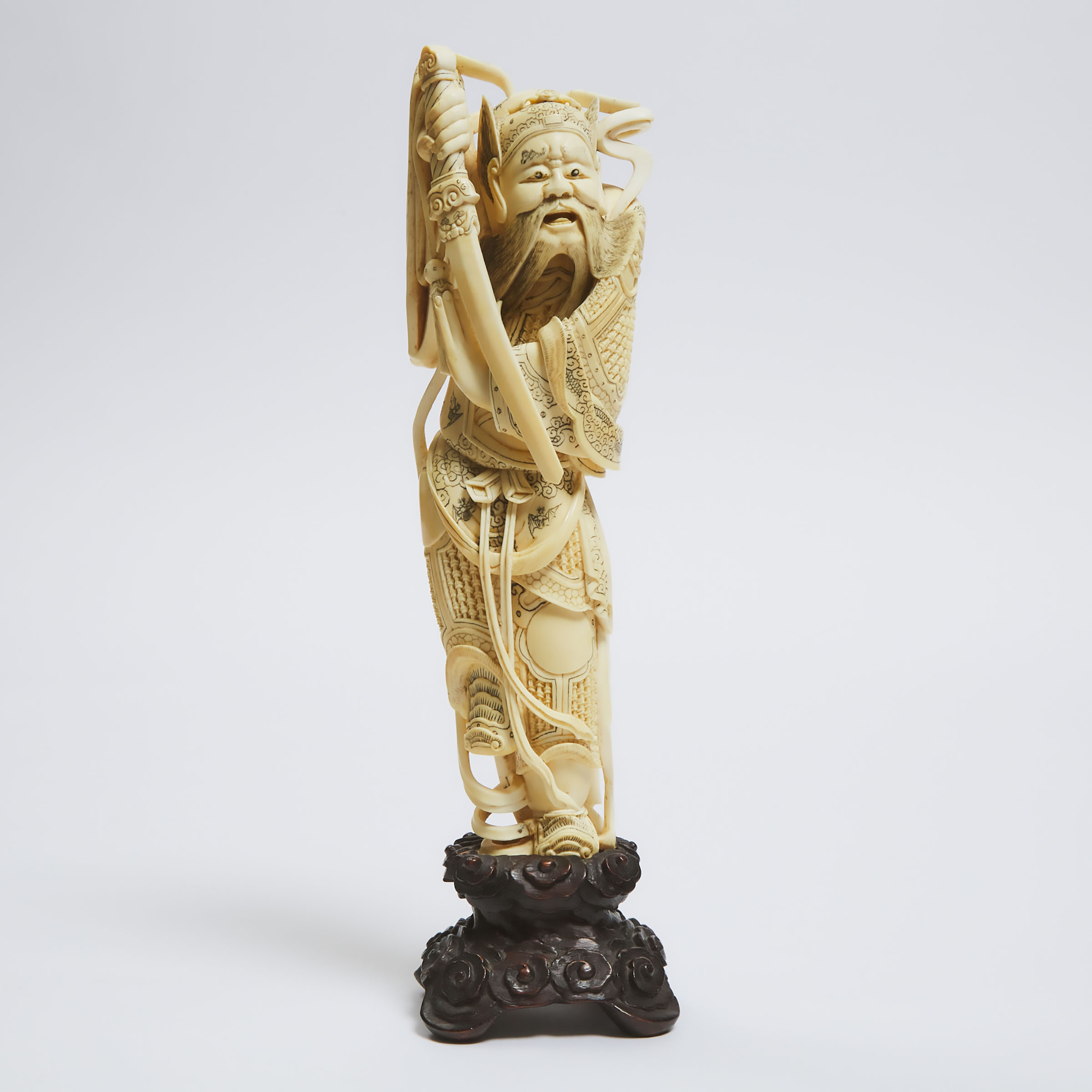 A Chinese Ivory Figure of Zhong Kui,