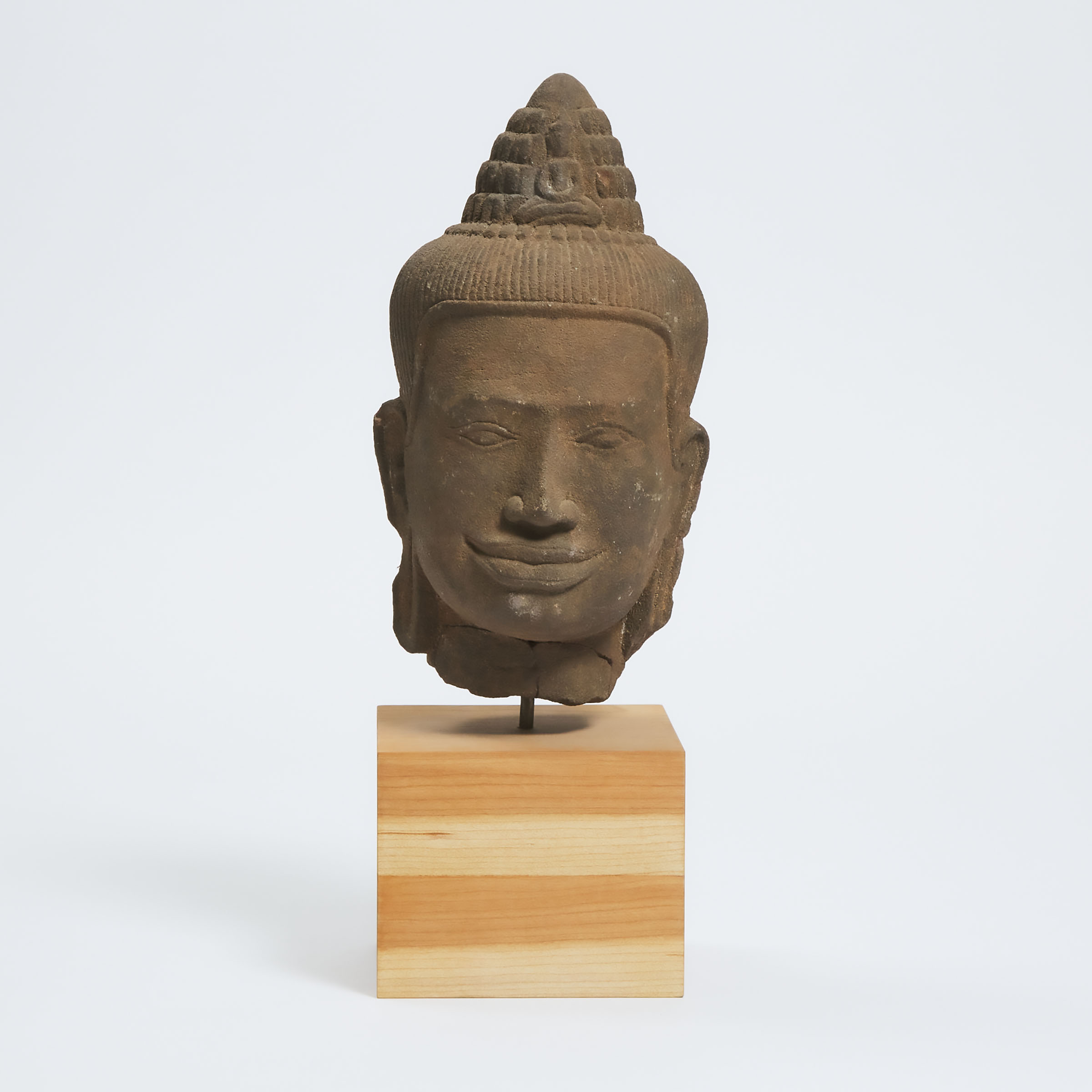 A Khmer Stone Head of Avalokiteshvara,