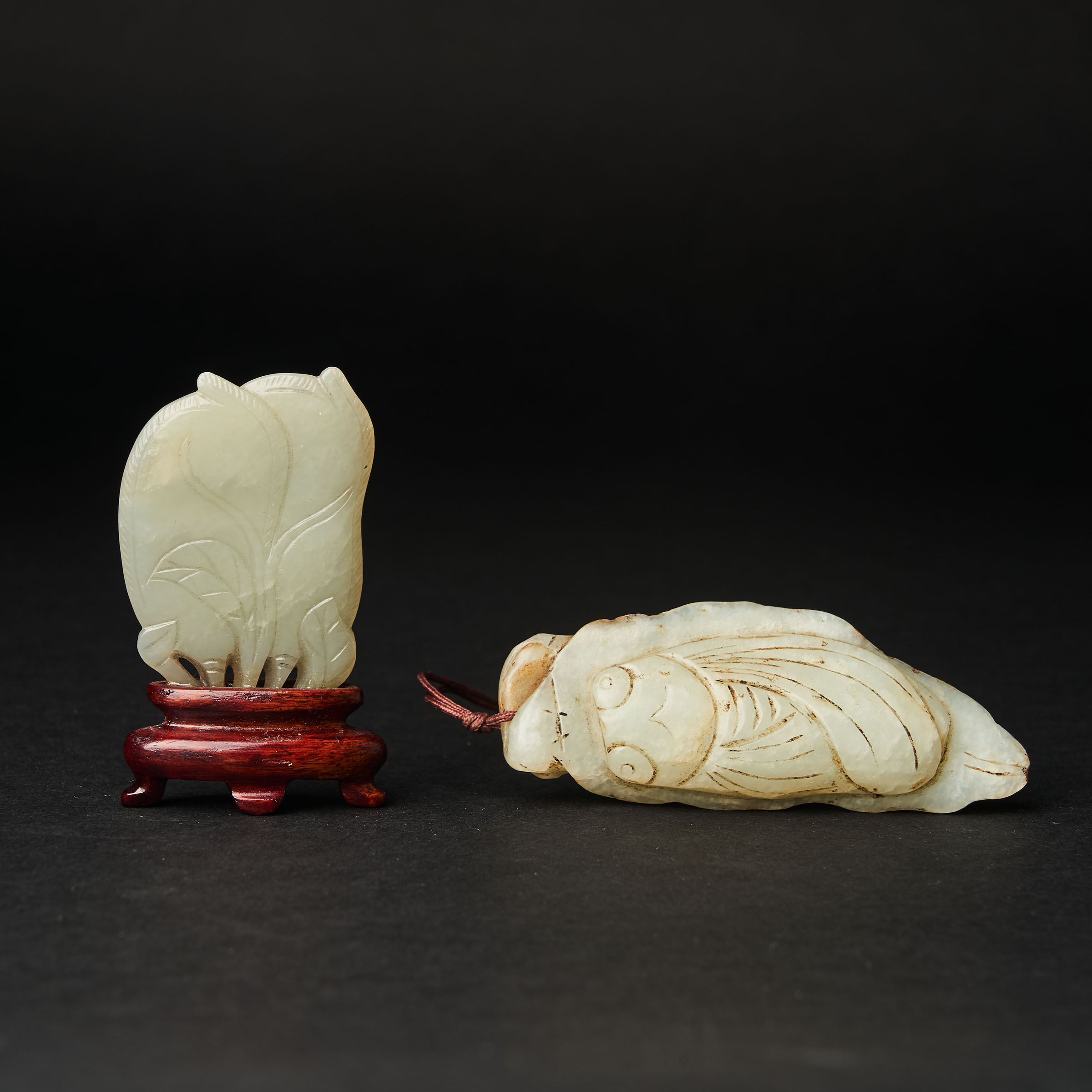 Two White Jade Carvings Qing Dynasty  3abc19
