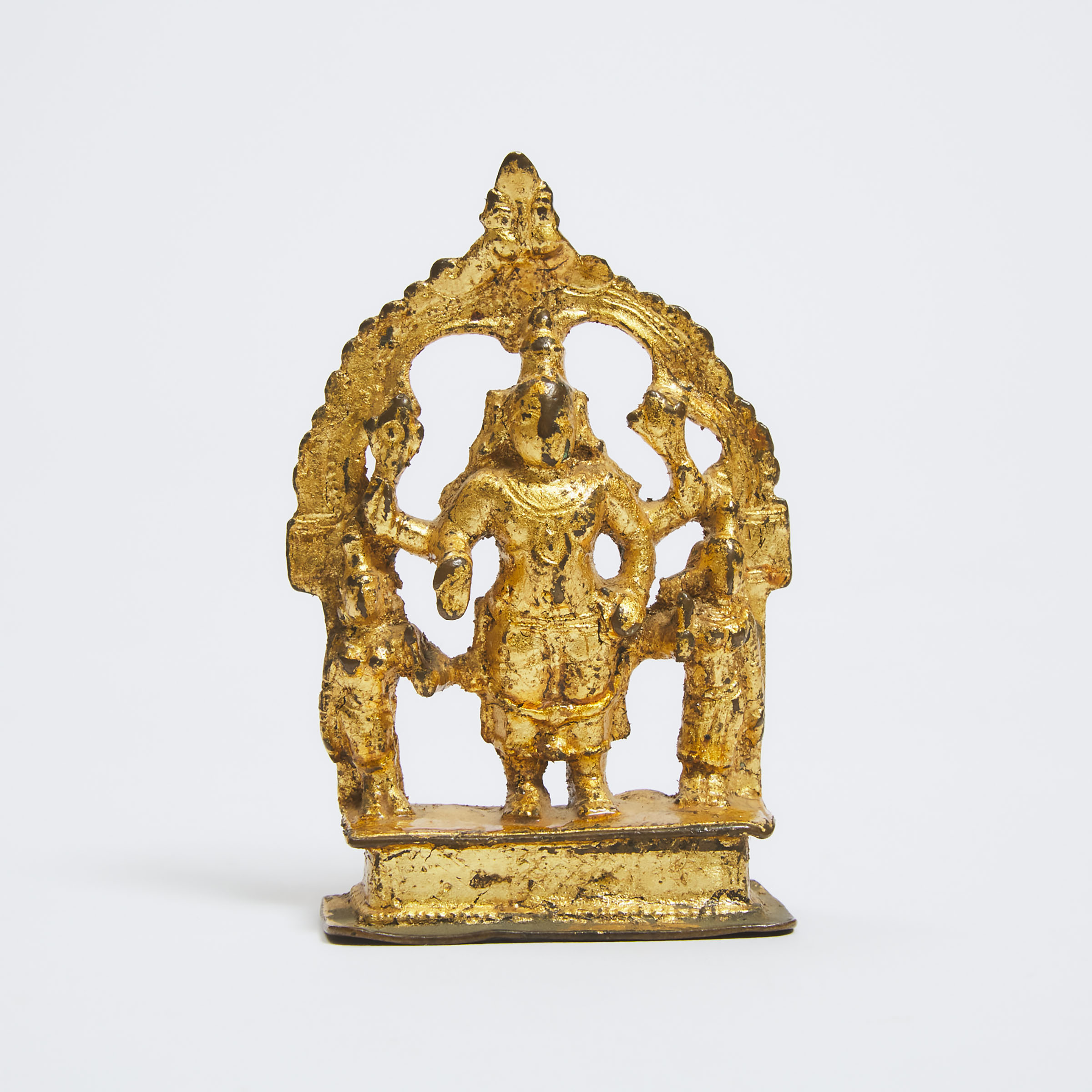 A Small Gilt Bronze Shrine of Vishnu 3abc3d