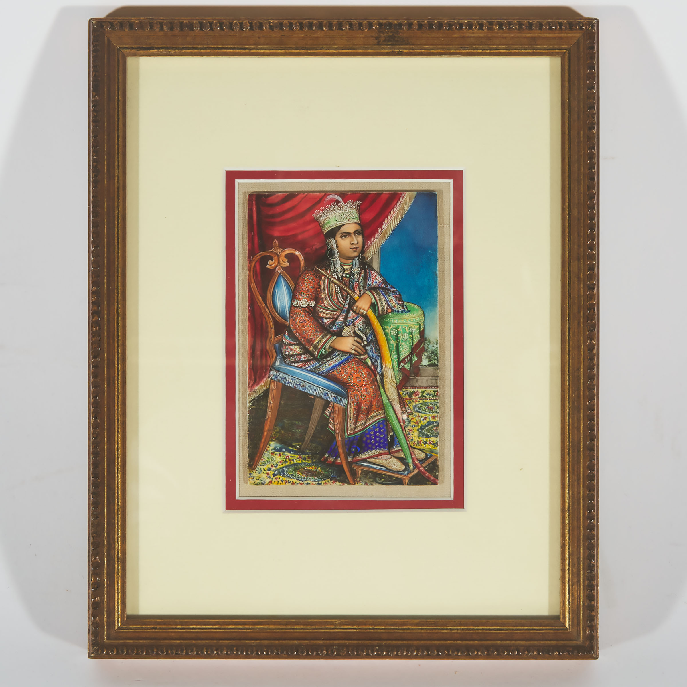 A Framed Ivory Portrait of an Indian 3abc3e