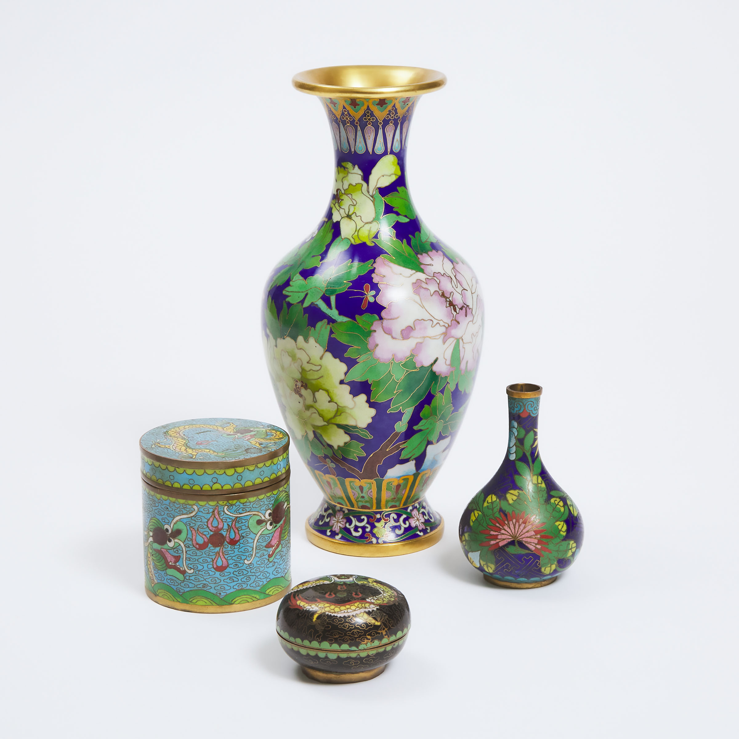 A Group of Four Chinese Cloisonn  3abc38