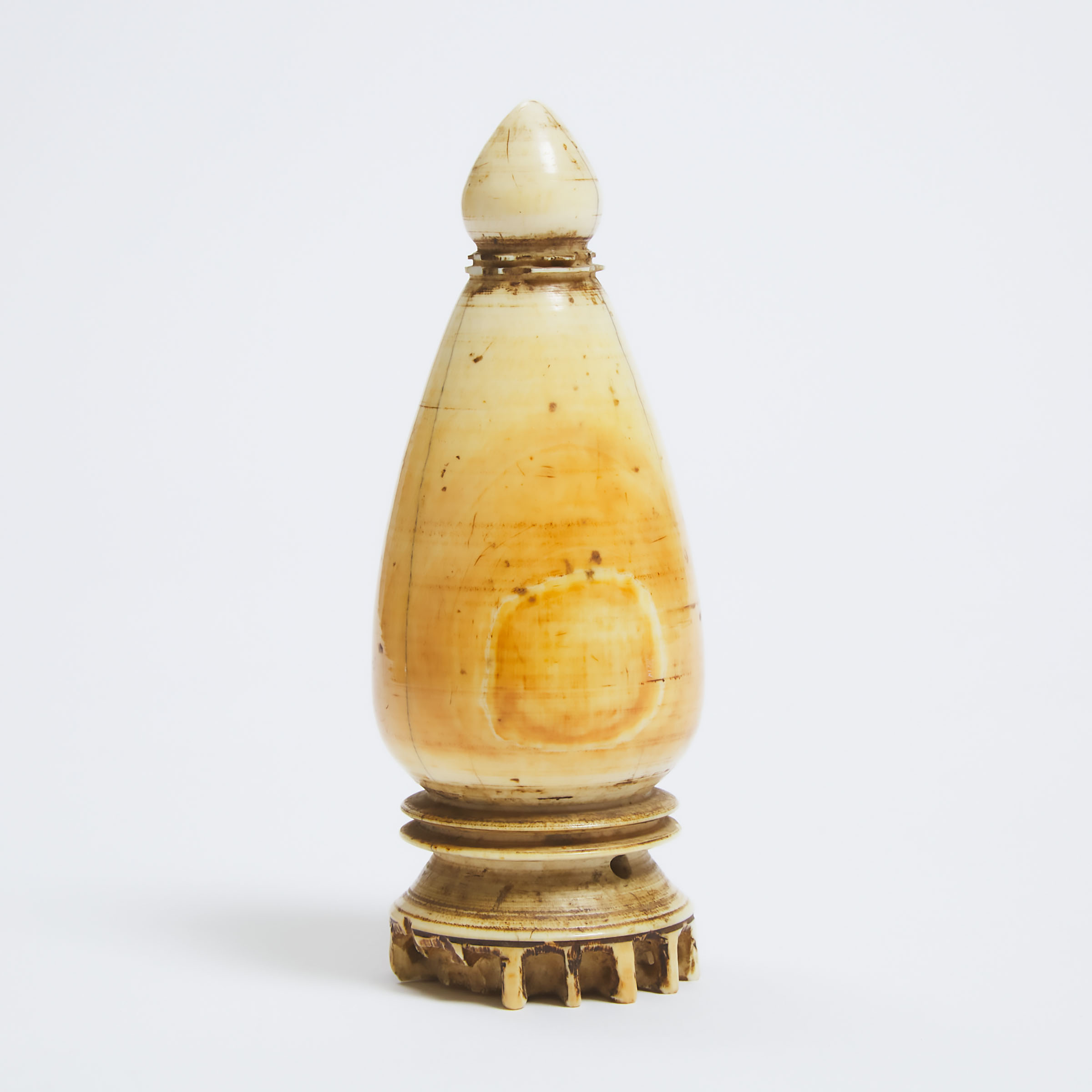 A Tibetan Ivory Stupa With Consecration,