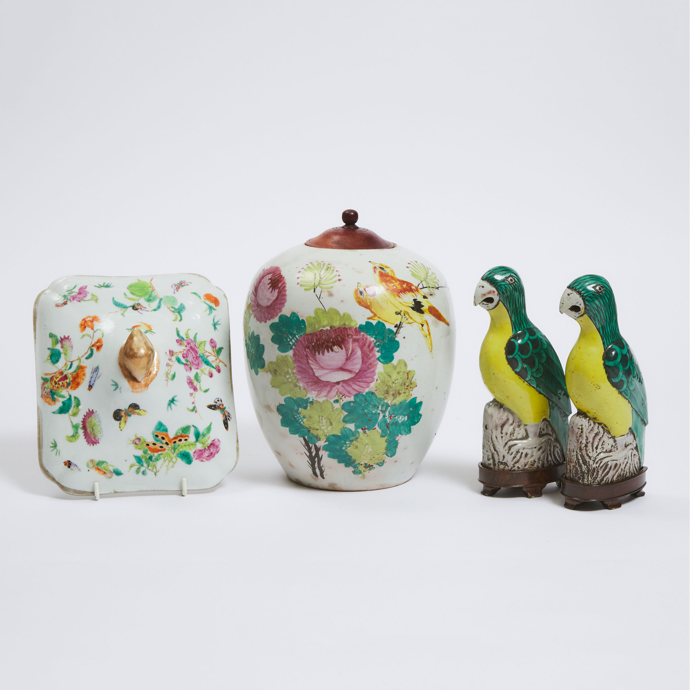 An Enameled Bird and Calligraphy Jar