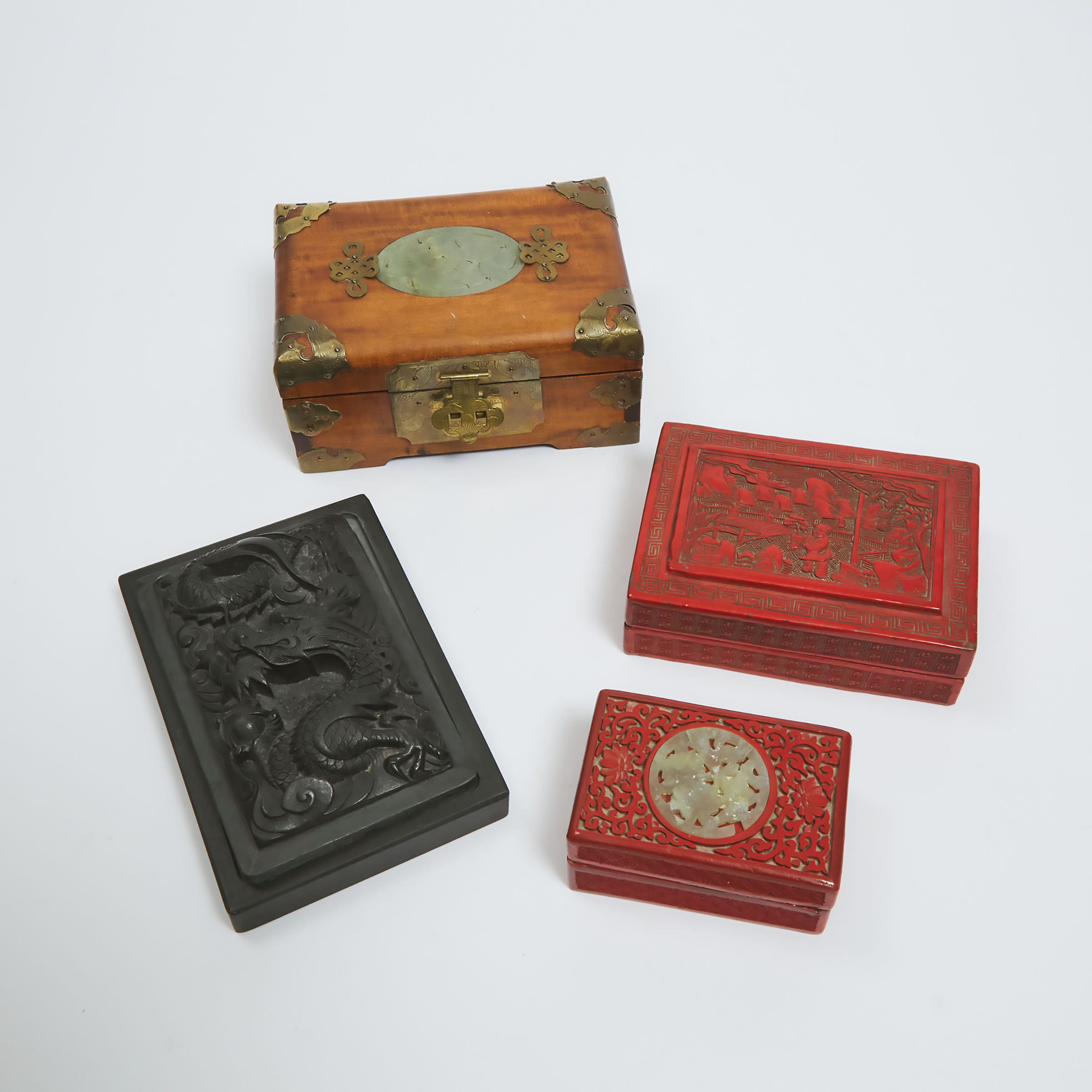 Two Cinnabar Lacquer Boxes, Together