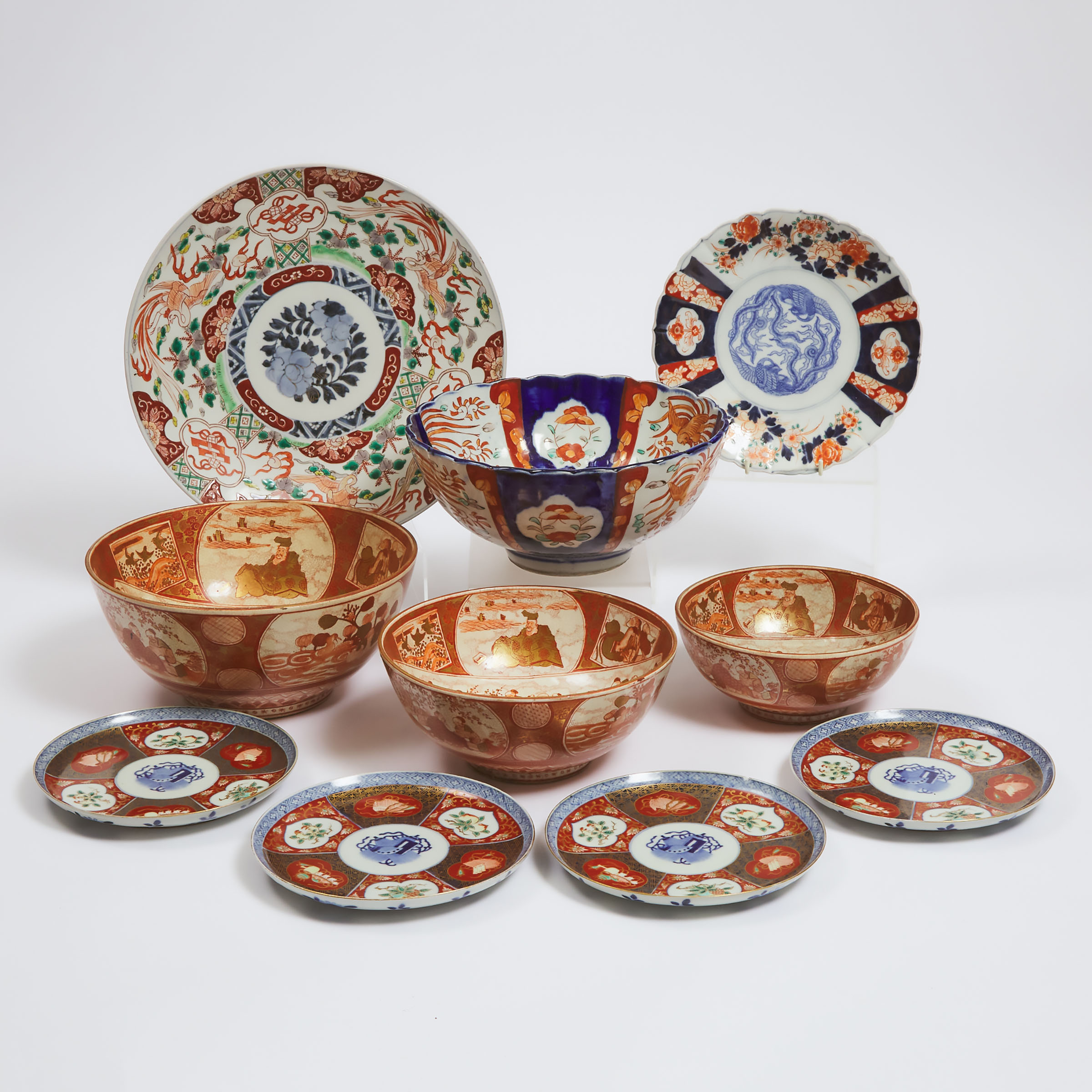 A Group of Ten Japanese Imari and