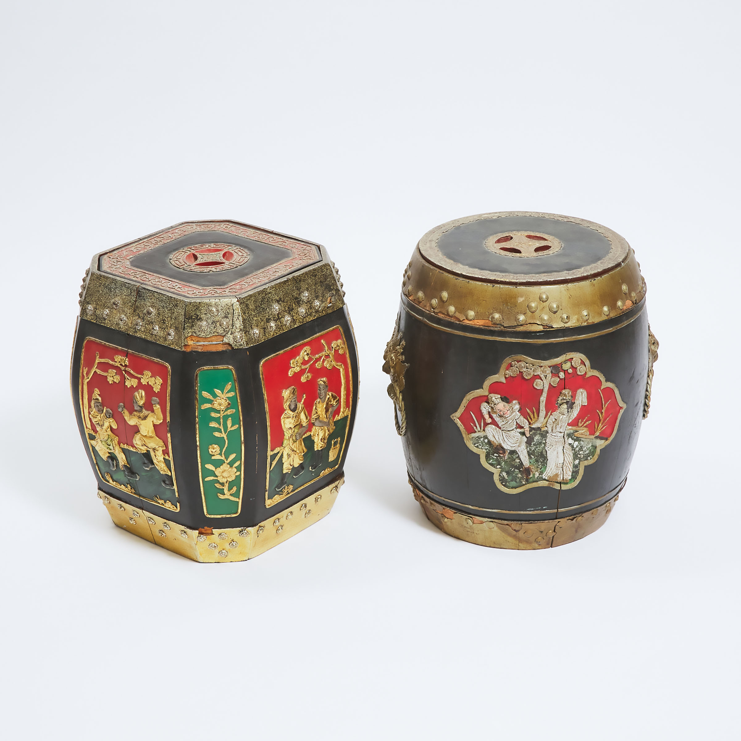 Two Chinese Painted and Lacquered 3abca6