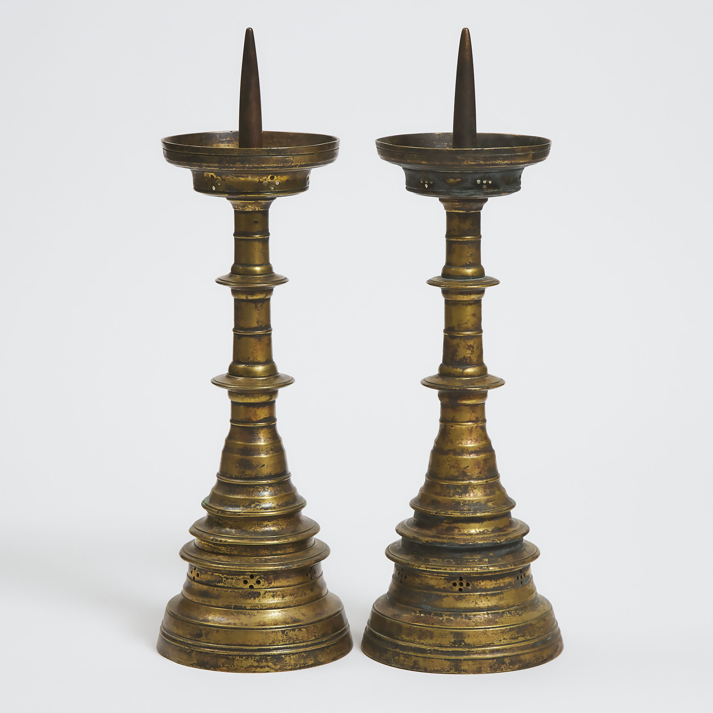 Large Pair of Netherlandish Brass