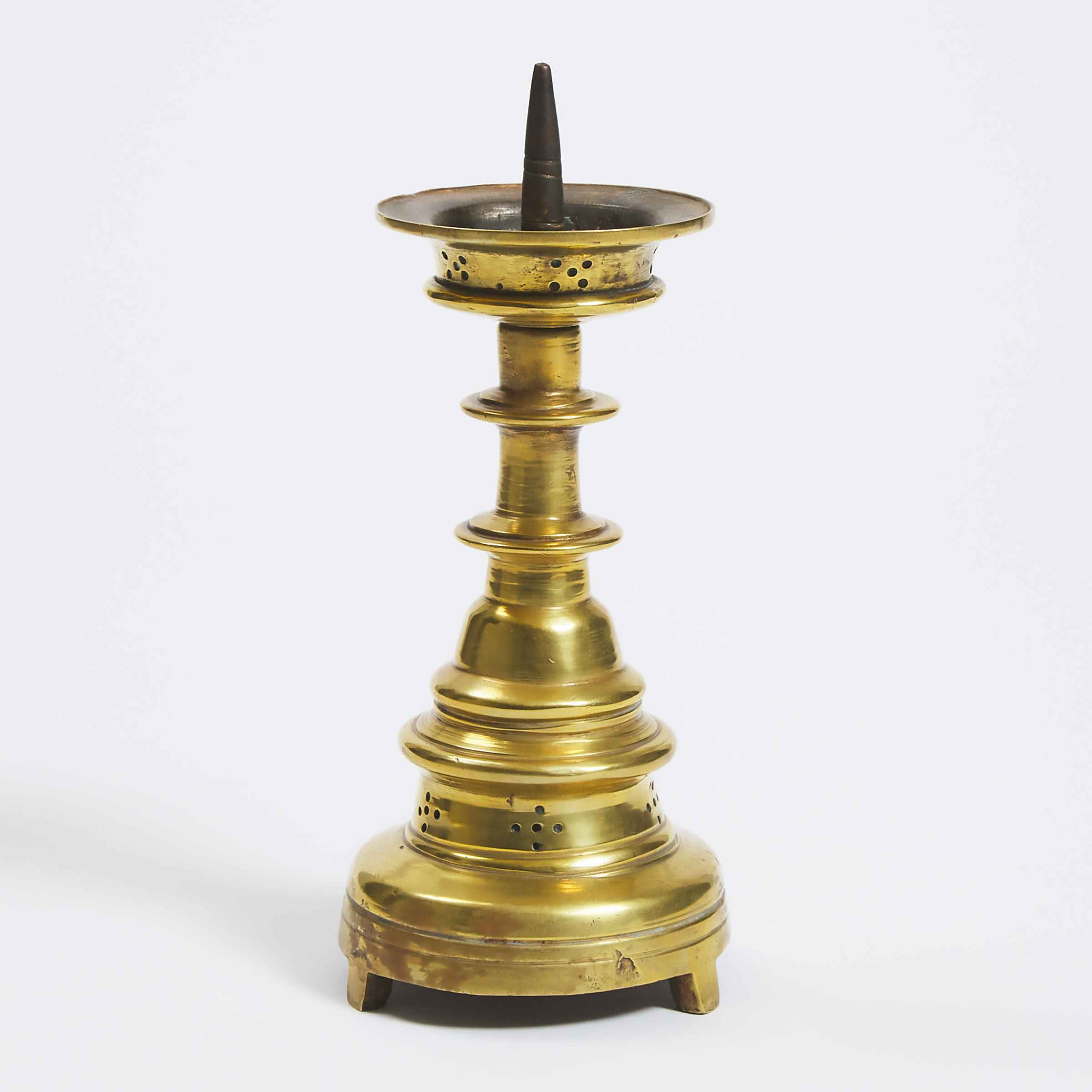 Turned Bronze Pricket Candlestick,