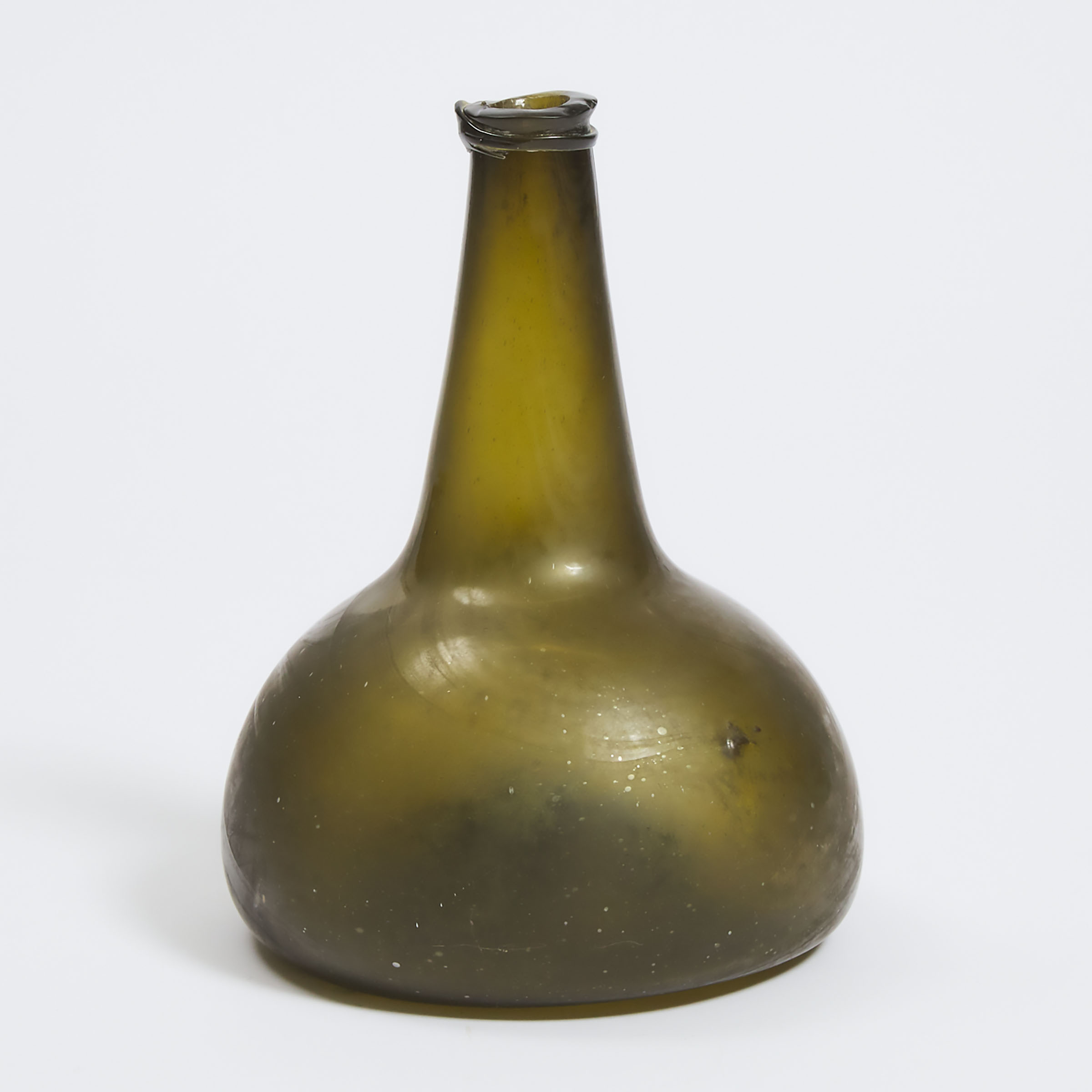 Dutch Green Glass Onion Bottle,