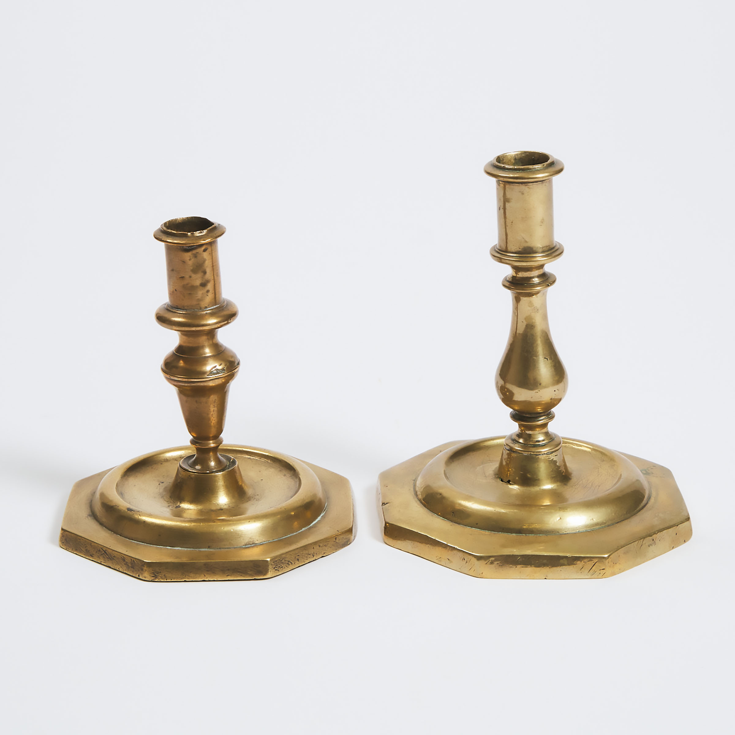 Three Brass Candlesticks mid late 3abd21