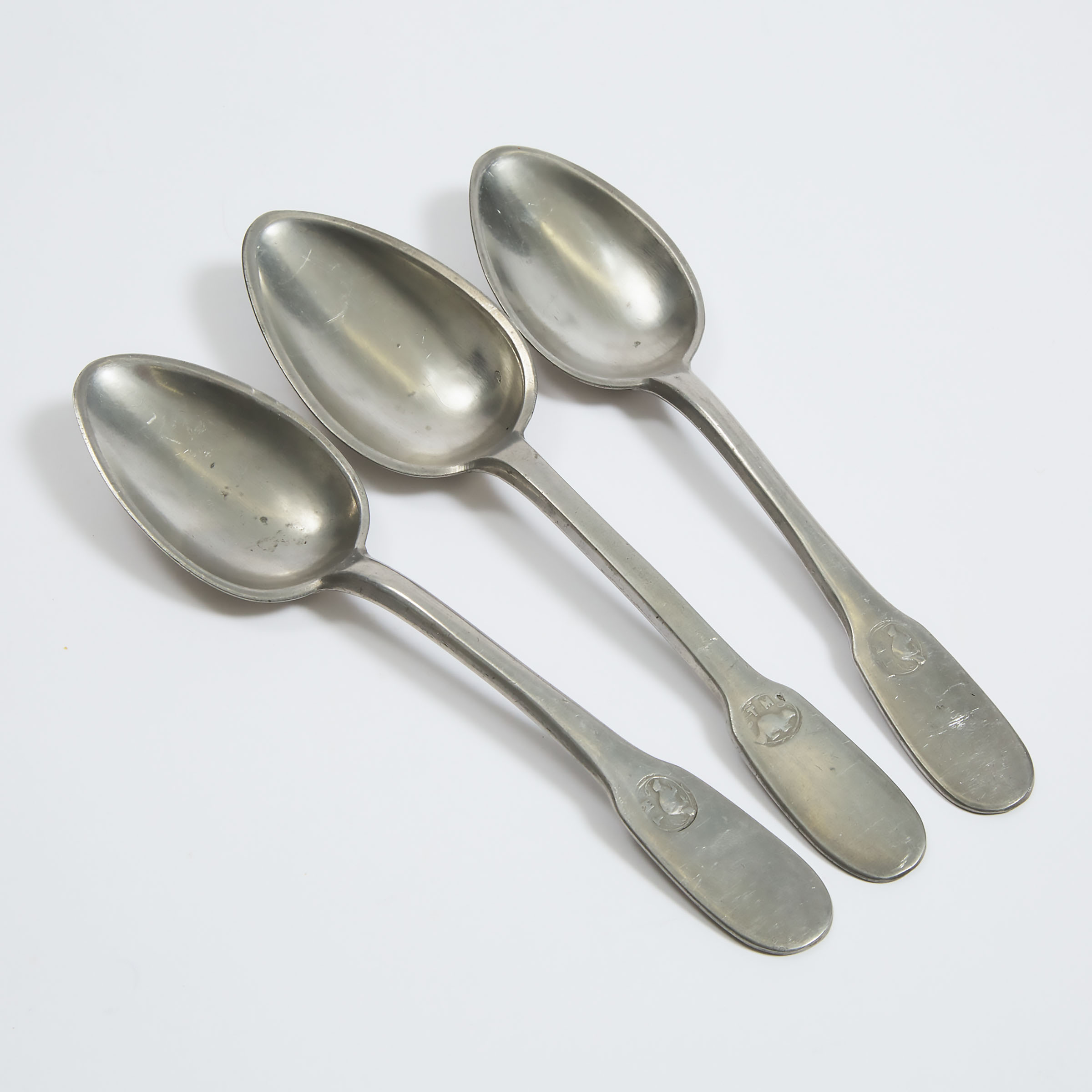 Three Canadian Pewter Table Spoons  3abd22