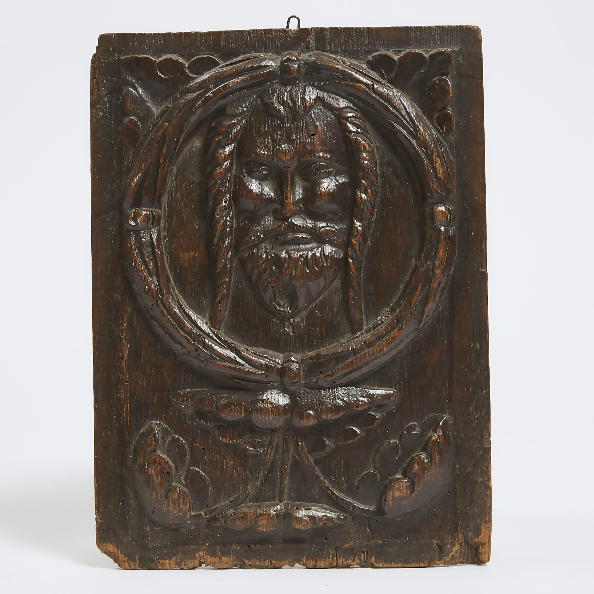 Relief Carved Oak Panel With a