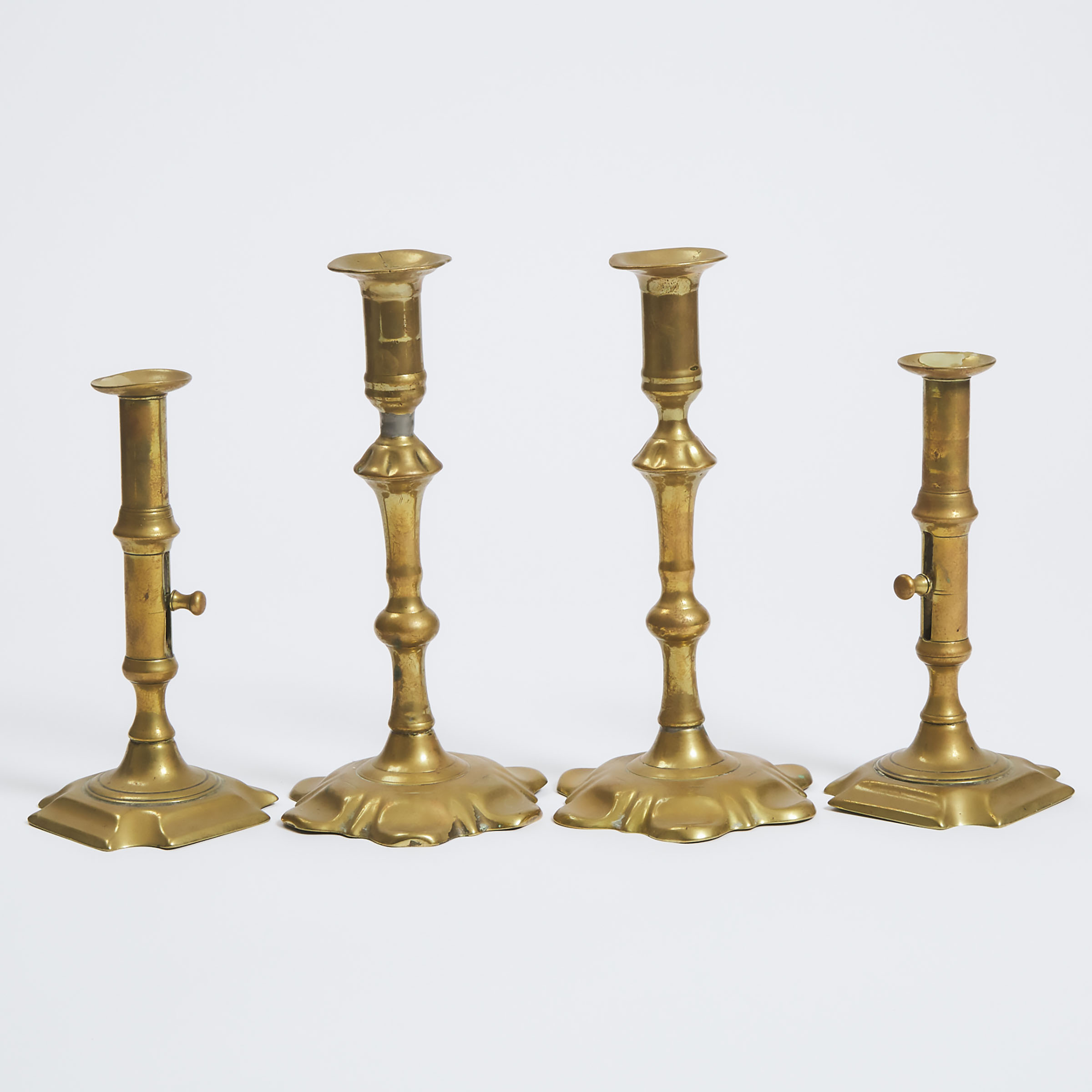 Two Pairs of English Brass Adjustable