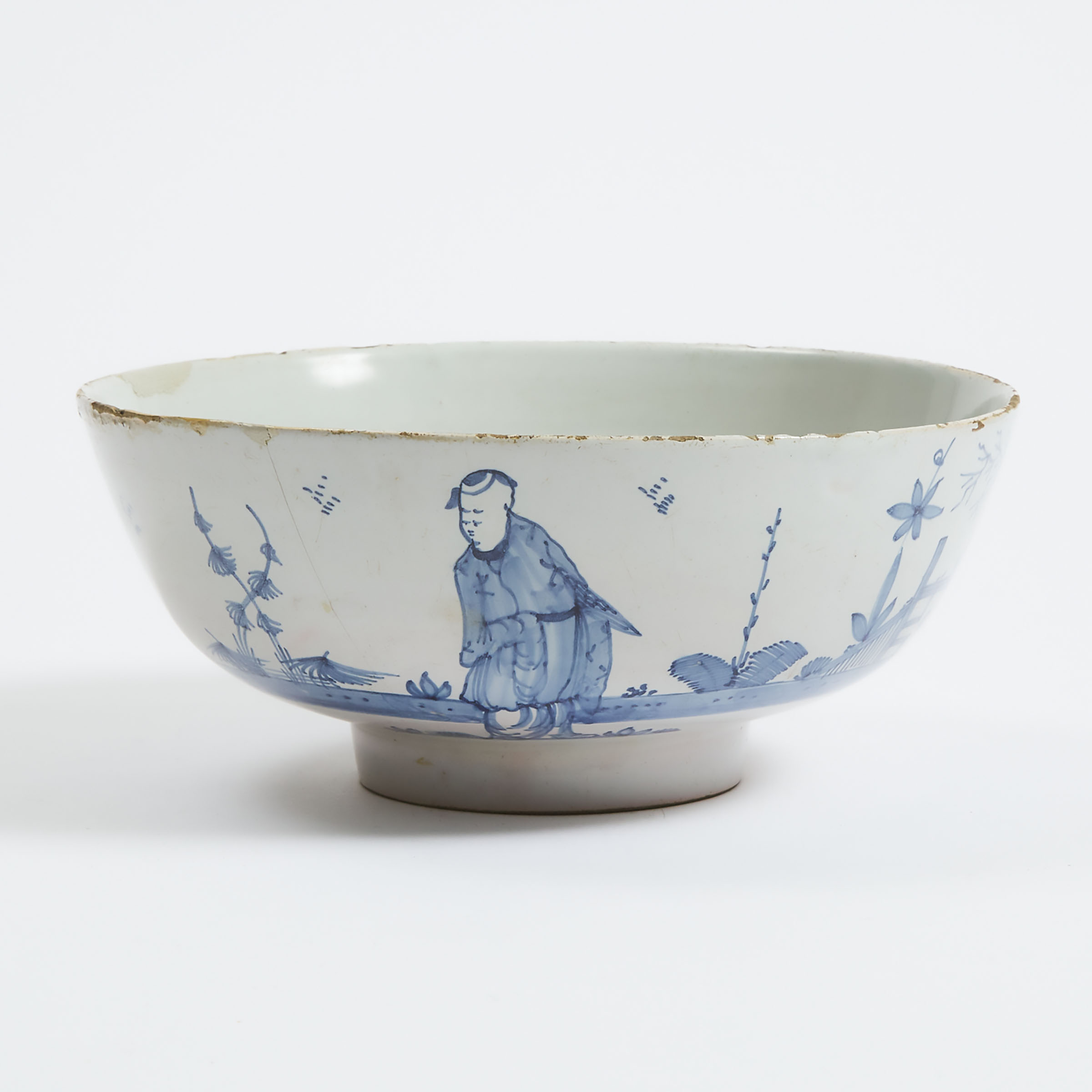Delft Blue and White Chinoiserie Bowl,