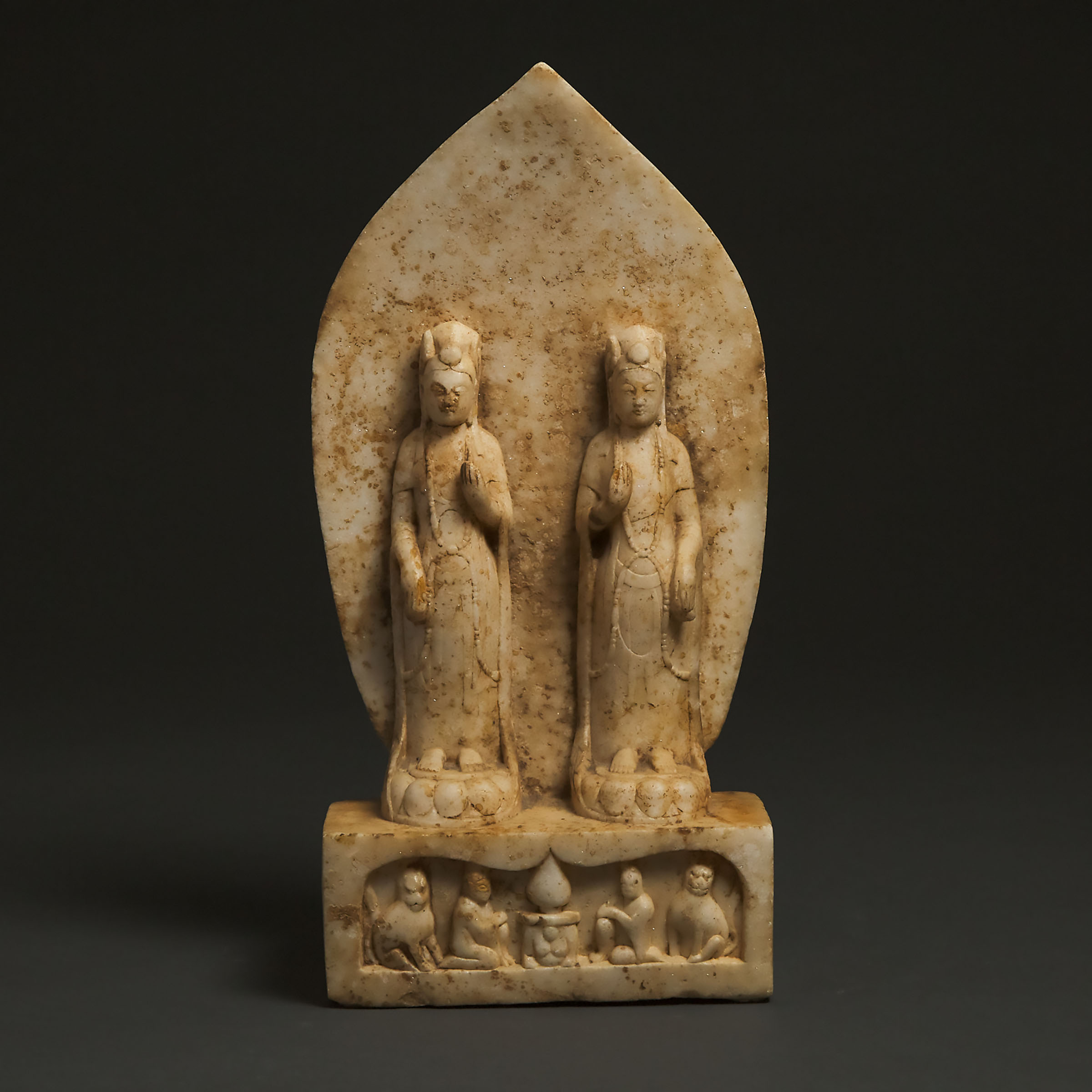 A White Marble Buddhist Stele of