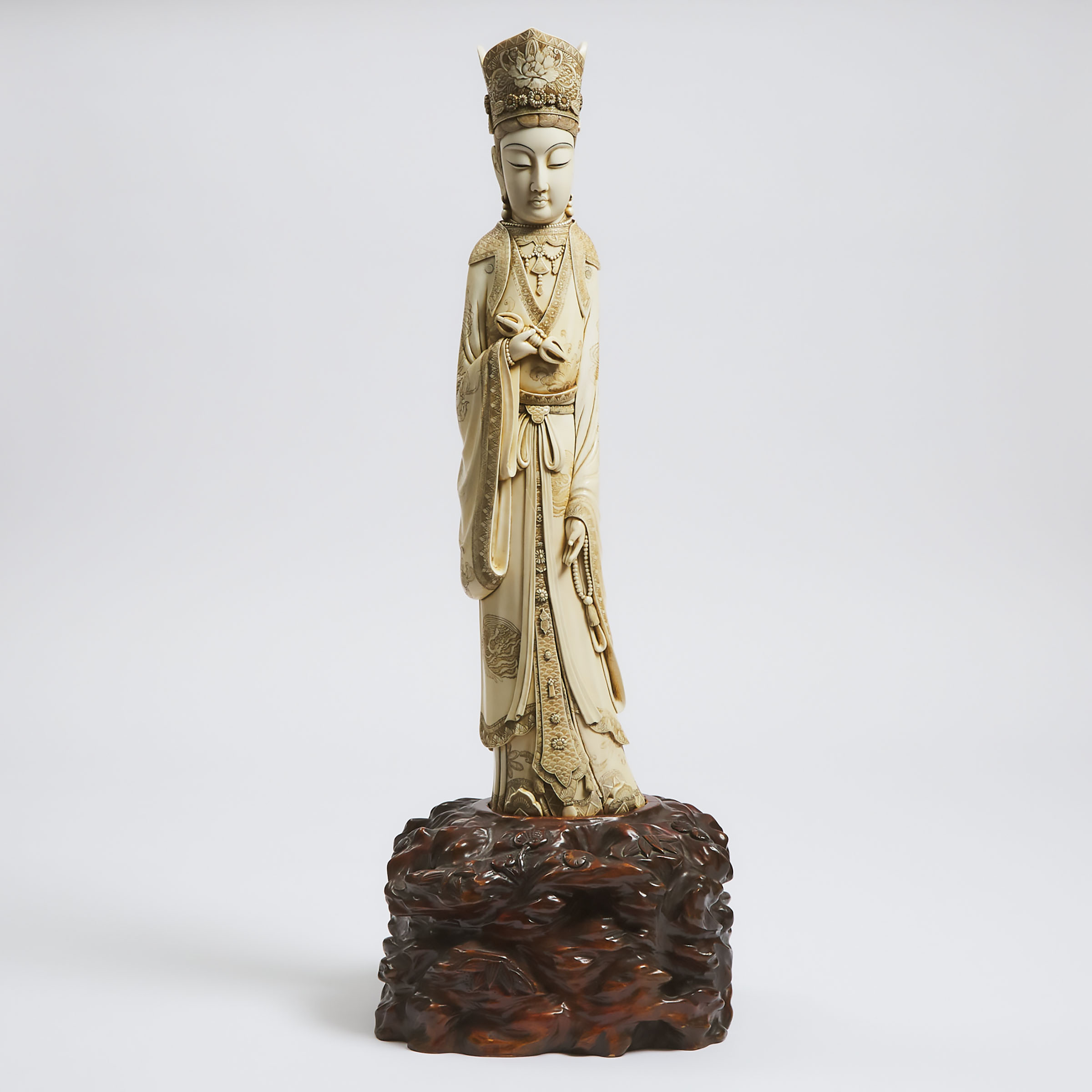 A Large Ivory Figure of an Empress,